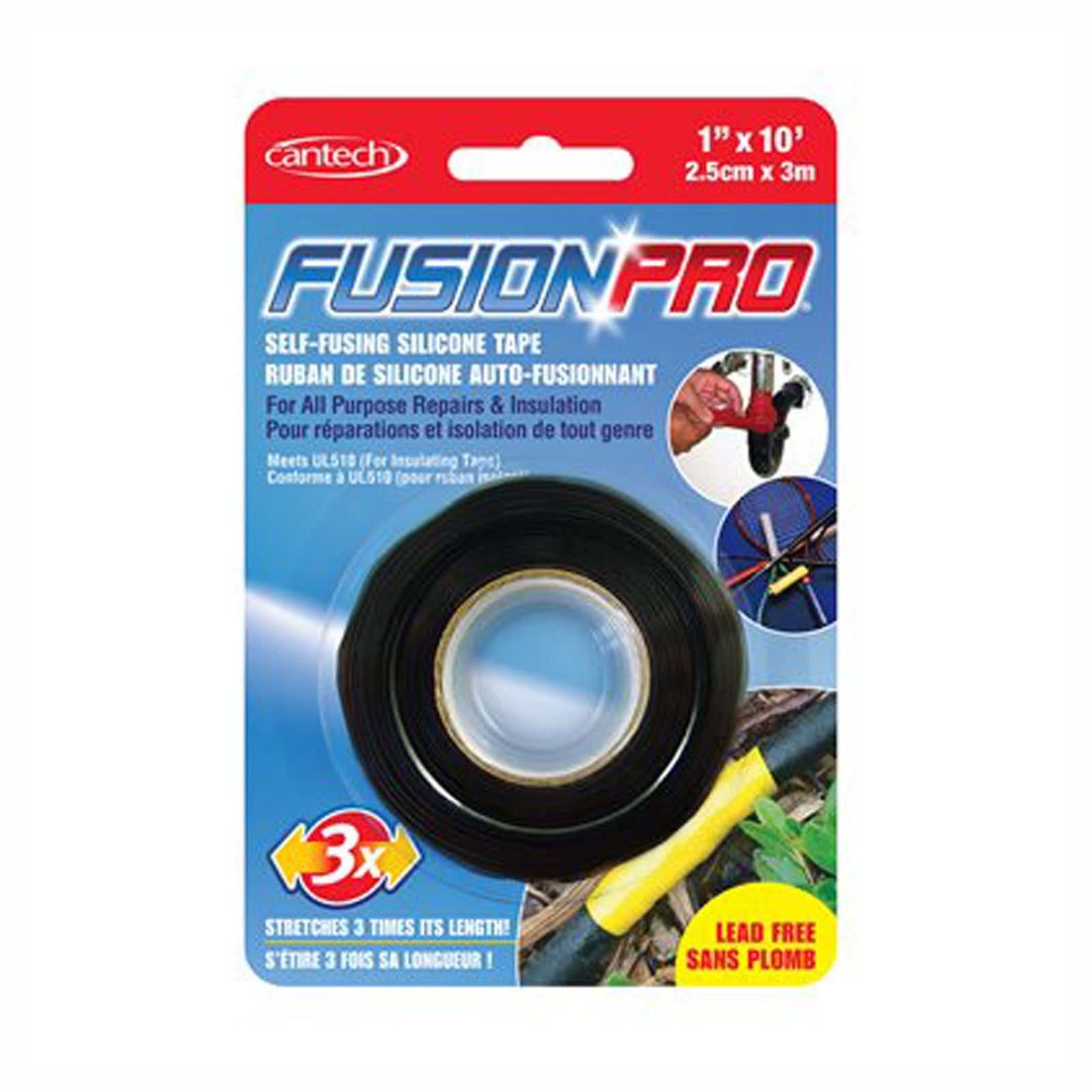 Ruban Fusion pro en silicone, autofusionnant, noir