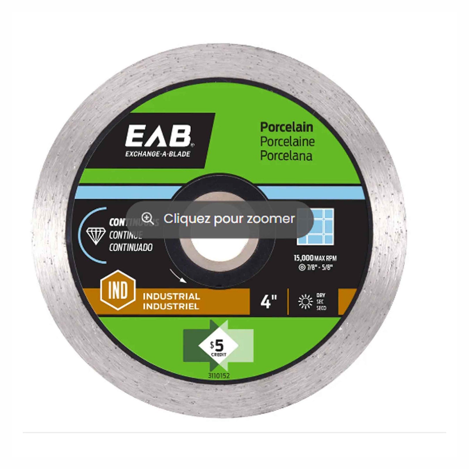 Lame diamantée continue pour porcelaine 4'' série bronze