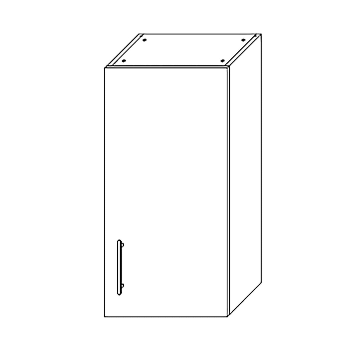 Caisson haut d&#39;armoire 1 porte, 2 tablettes, 18&#39;&#39;, gris lustré