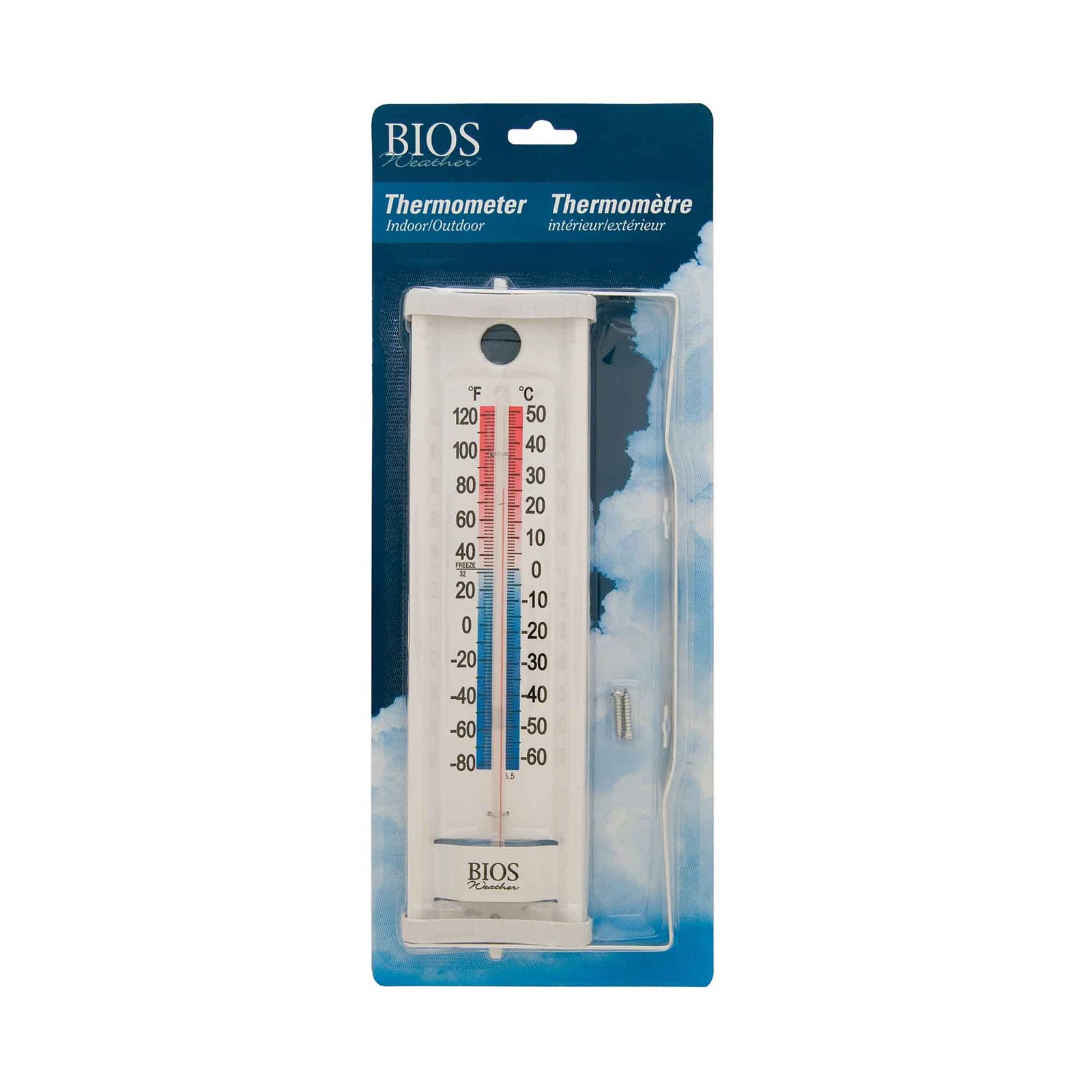Thermomètre de fenêtre d'intérieur ou d'extérieur, blanc