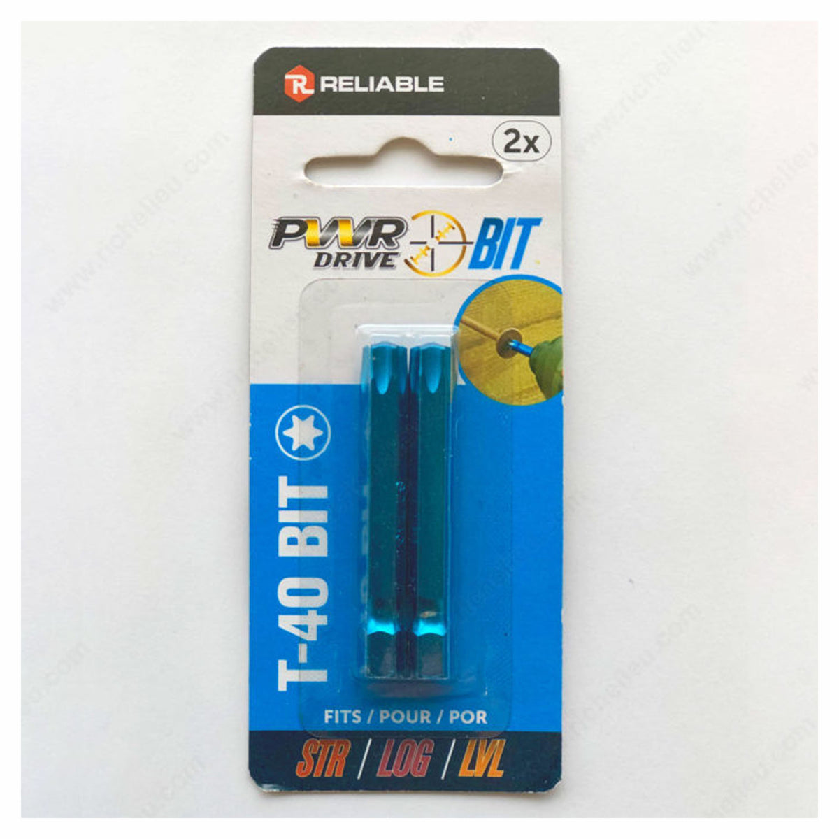 Embout Torx, bleu, T-40 pour PWR Drive, 2'' (emballage de 2)