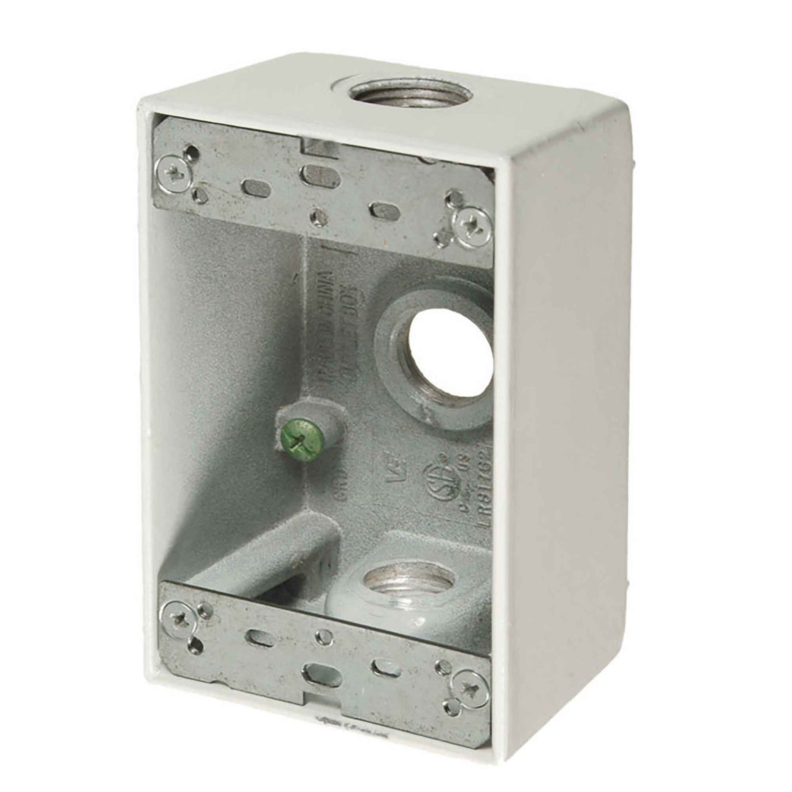 Boîte de sortie étanche à (1) dispositif à l’épreuve des intempéries, 2" de profondeur (blanc)  