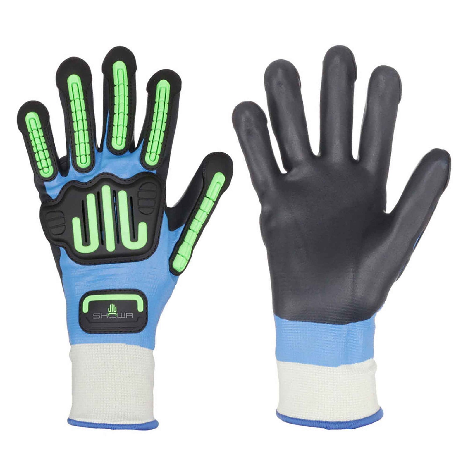 gant de motocycliste, noir et bleu, grand