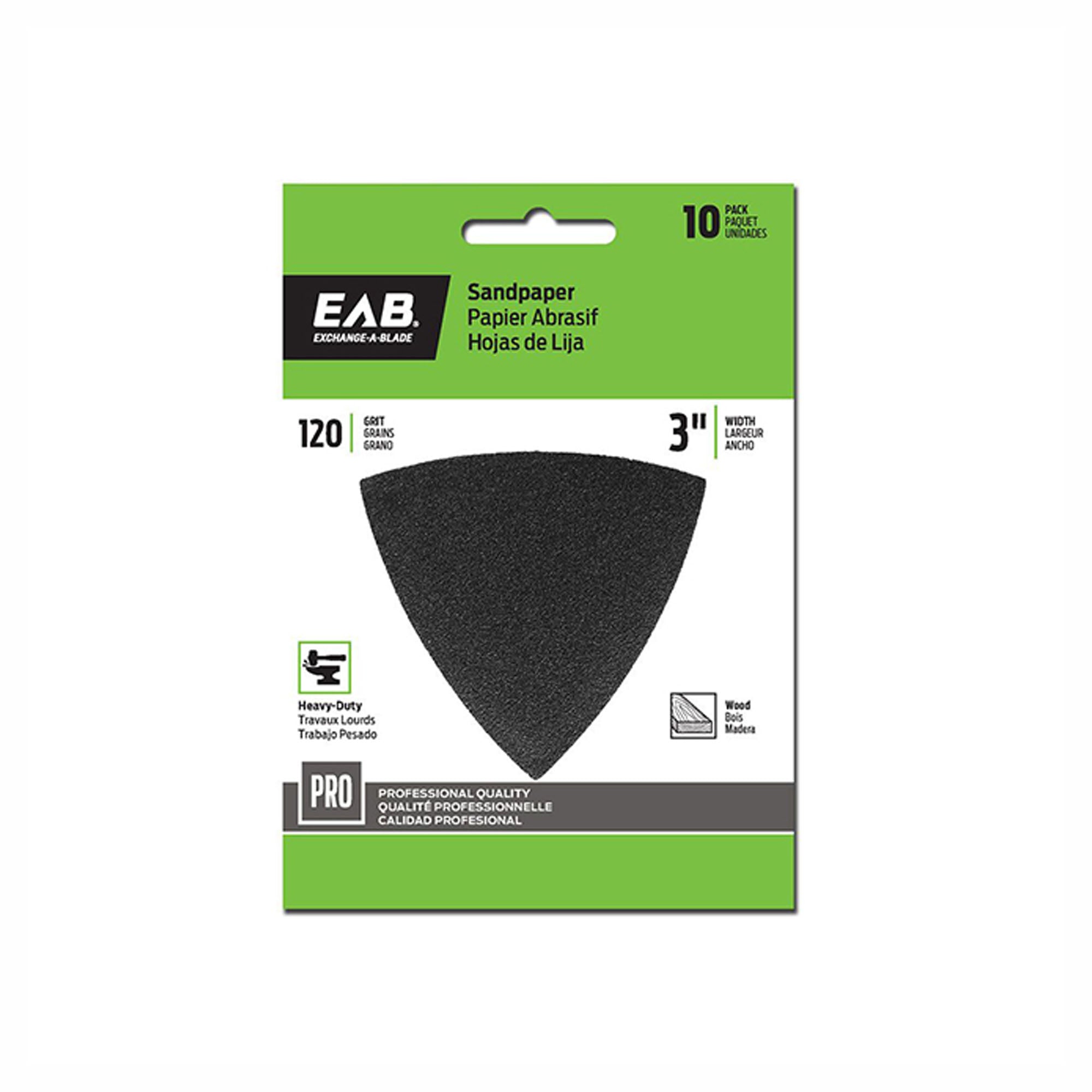 Tampon ponçage oscillant triangulaire abrasif 120 grains (emballage de 10)