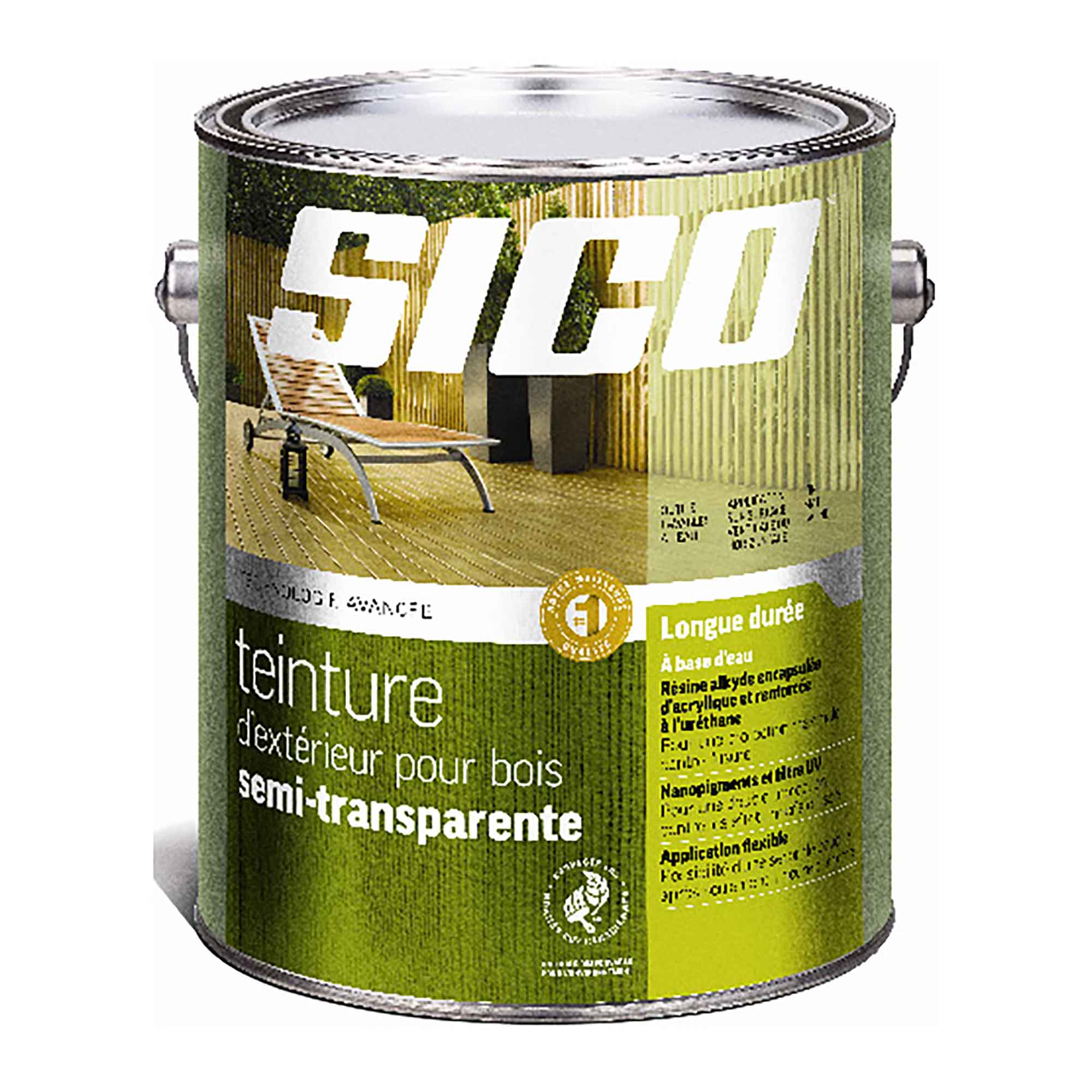 Teinture extérieure base au latex semi-transparent, naturel, 3,78 litres