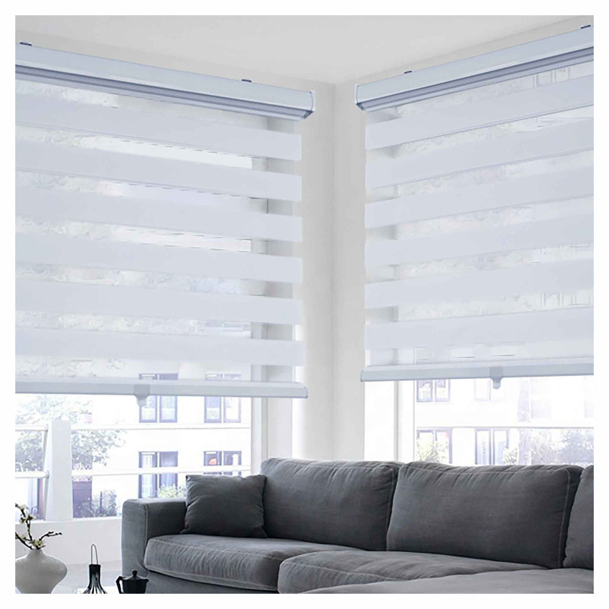 Store alternée, sans cordon, blanc, 72'' x 84''