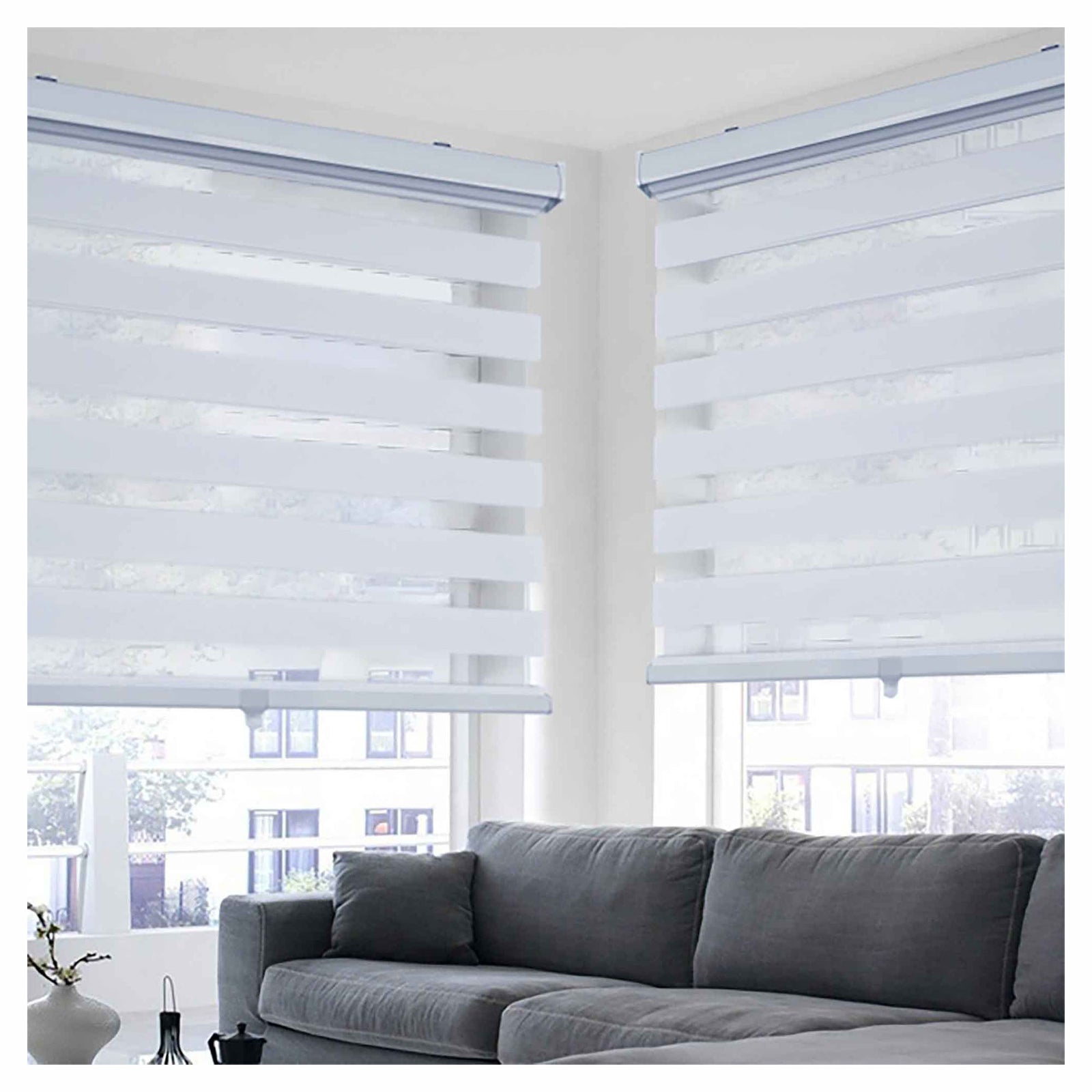 Store alternée, sans cordon, blanc, 72'' x 84''
