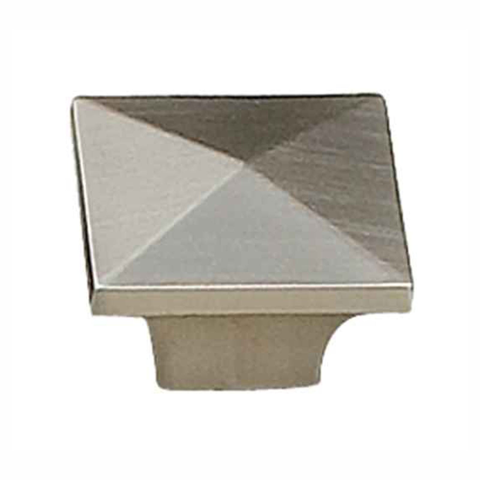 Bouton moderne en métal, nickel brossé, 32 mm