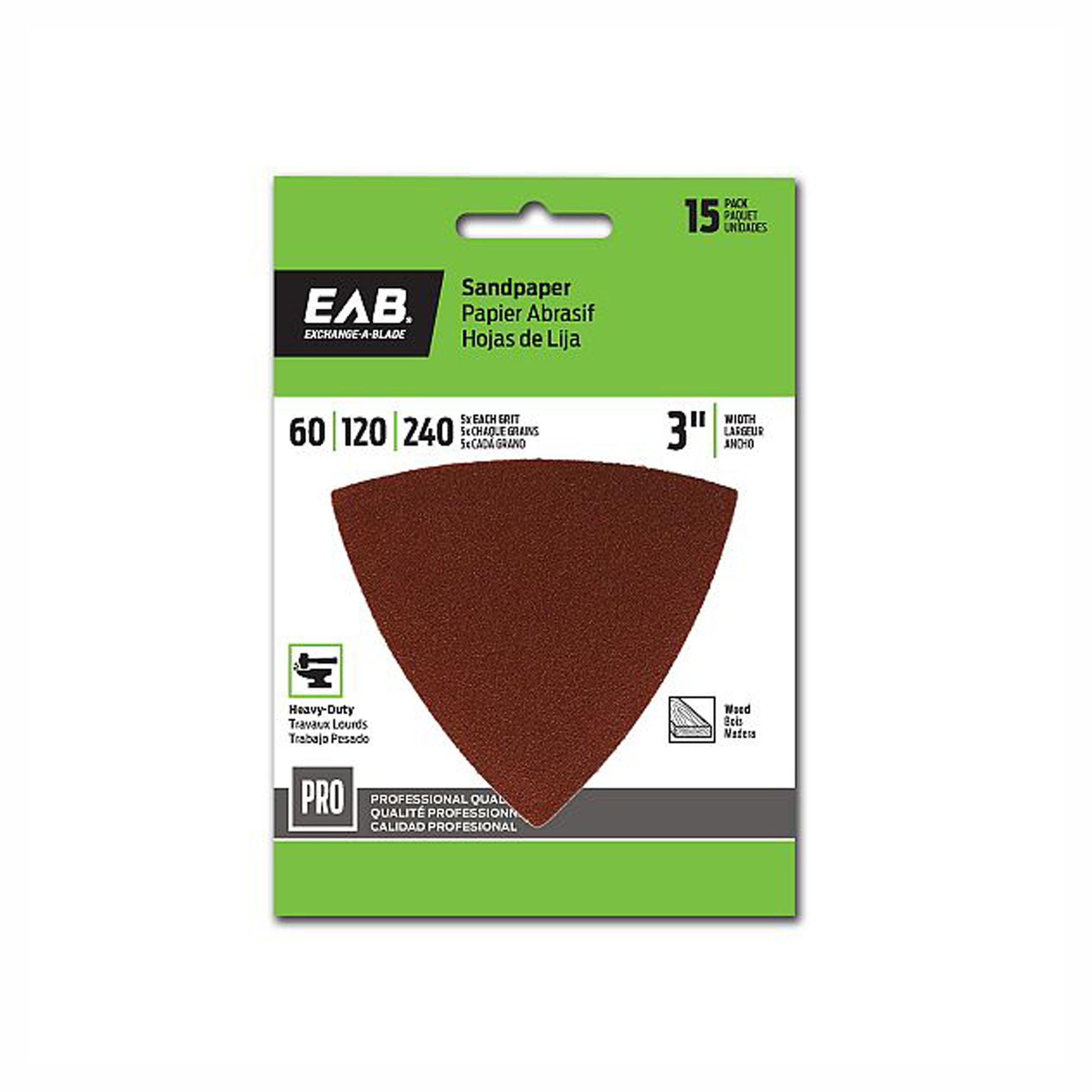 Ensemble de tampons de ponçage oscillant triangulaire (5 papiers assortis)