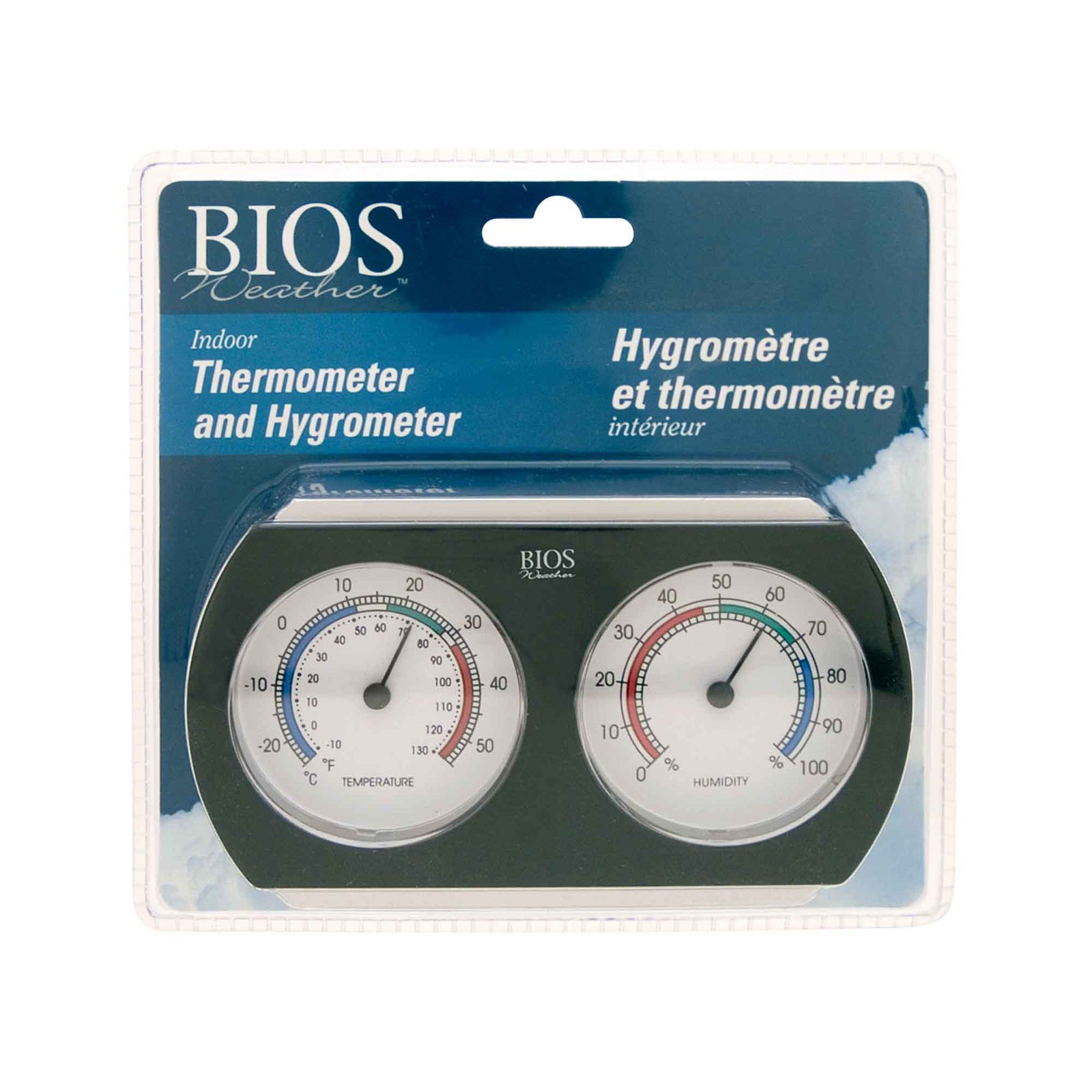 Thermomètre et hygromètre d'intérieur, noir