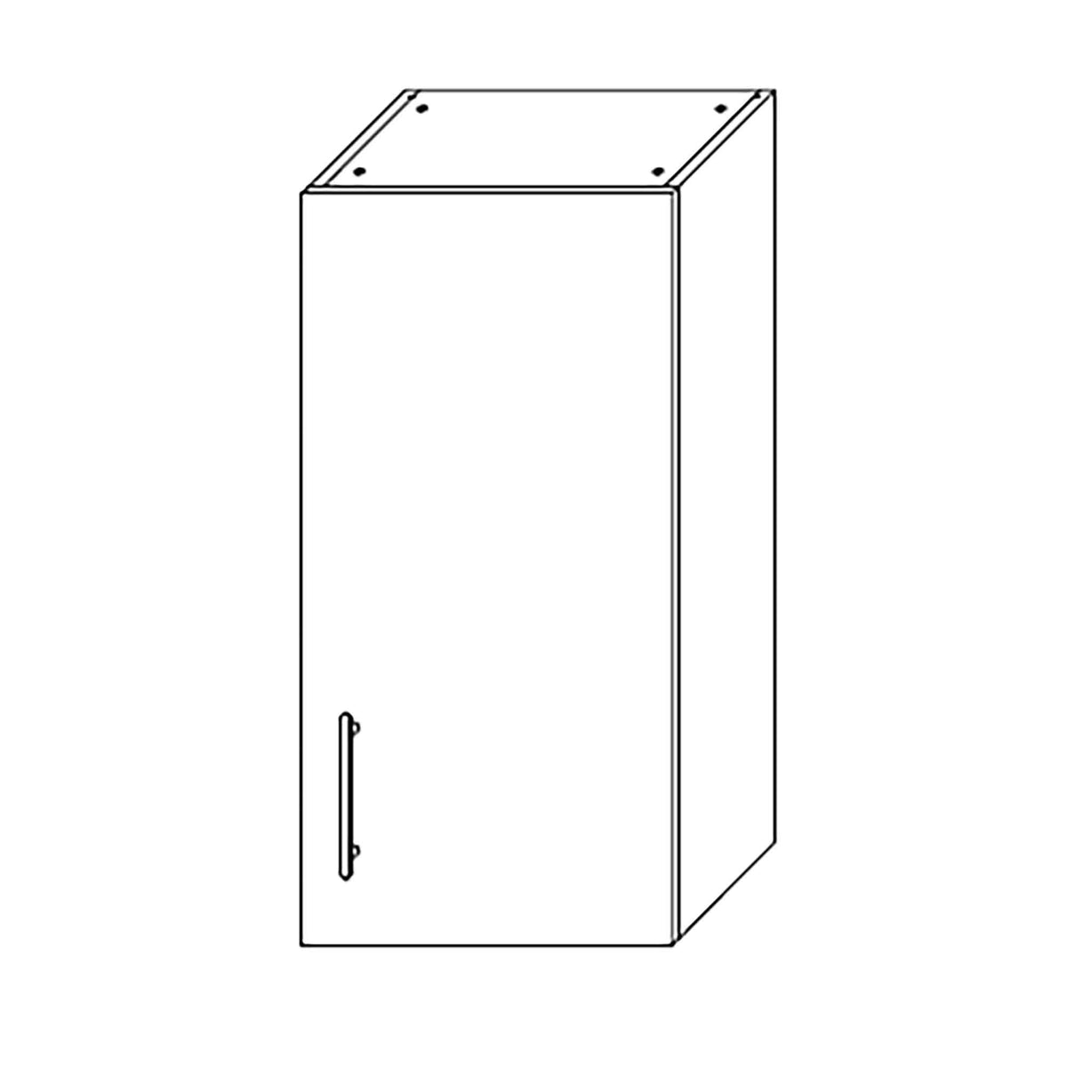 Caisson haut d&#39;armoire 1 porte, 2 tablettes, 15&#39;&#39;, gris lustré