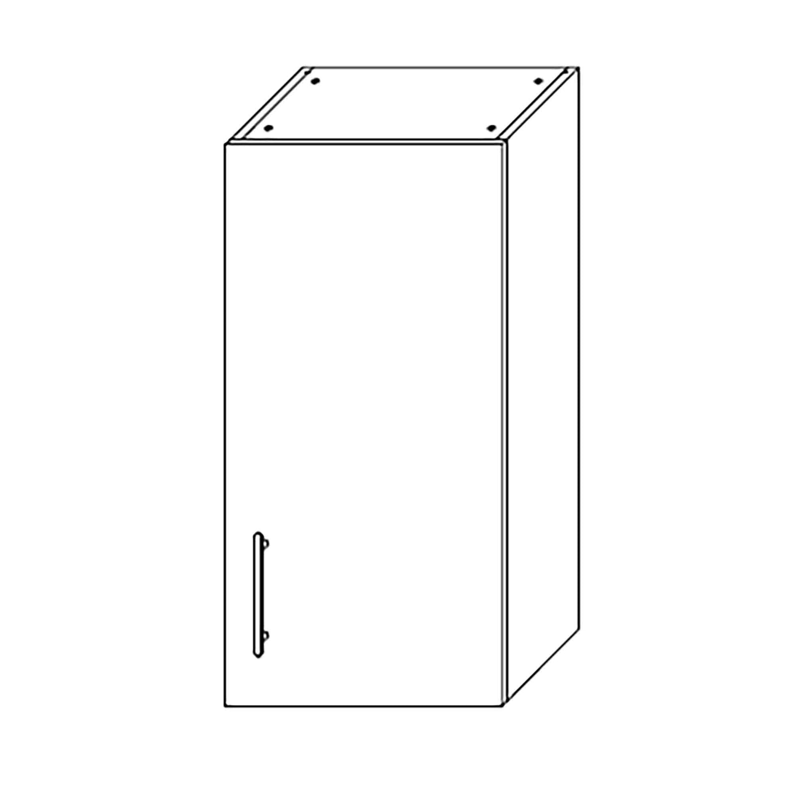 Caisson haut d'armoire 1 porte, 2 tablettes, 15'', gris lustré