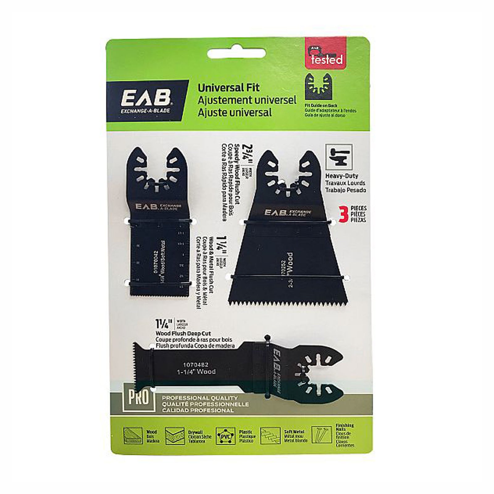 Ensemble de 3 lames de scie oscillante professionnelle