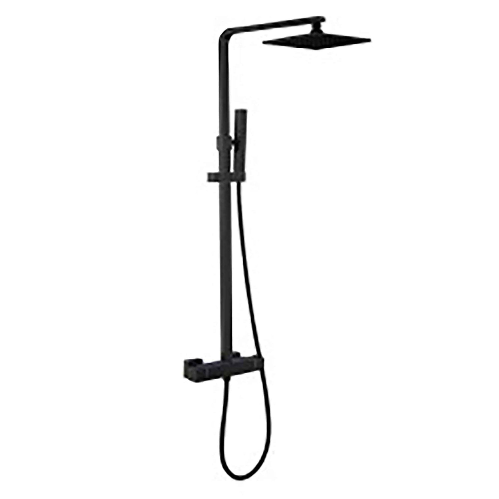 Colonne de douche carrée Irène avec douchette, noir mat