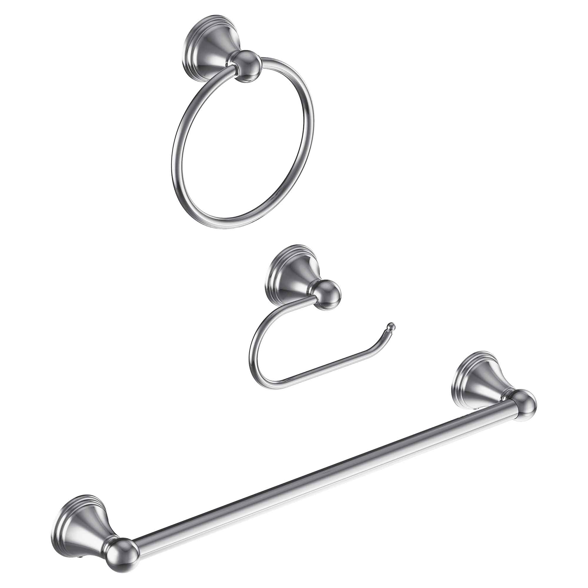 Ensemble de 3 pièces pour salle de bain Preston, chrome 