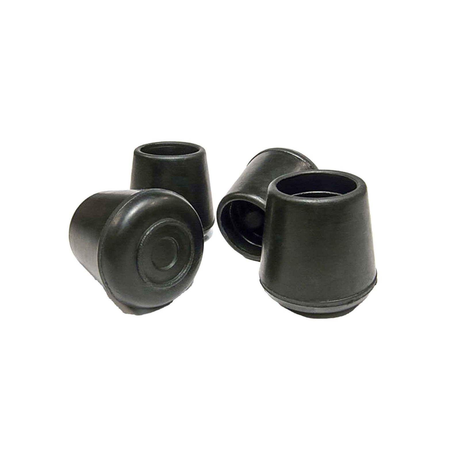 Embout de caoutchouc rond, noir, 1'' (emballage de 4)