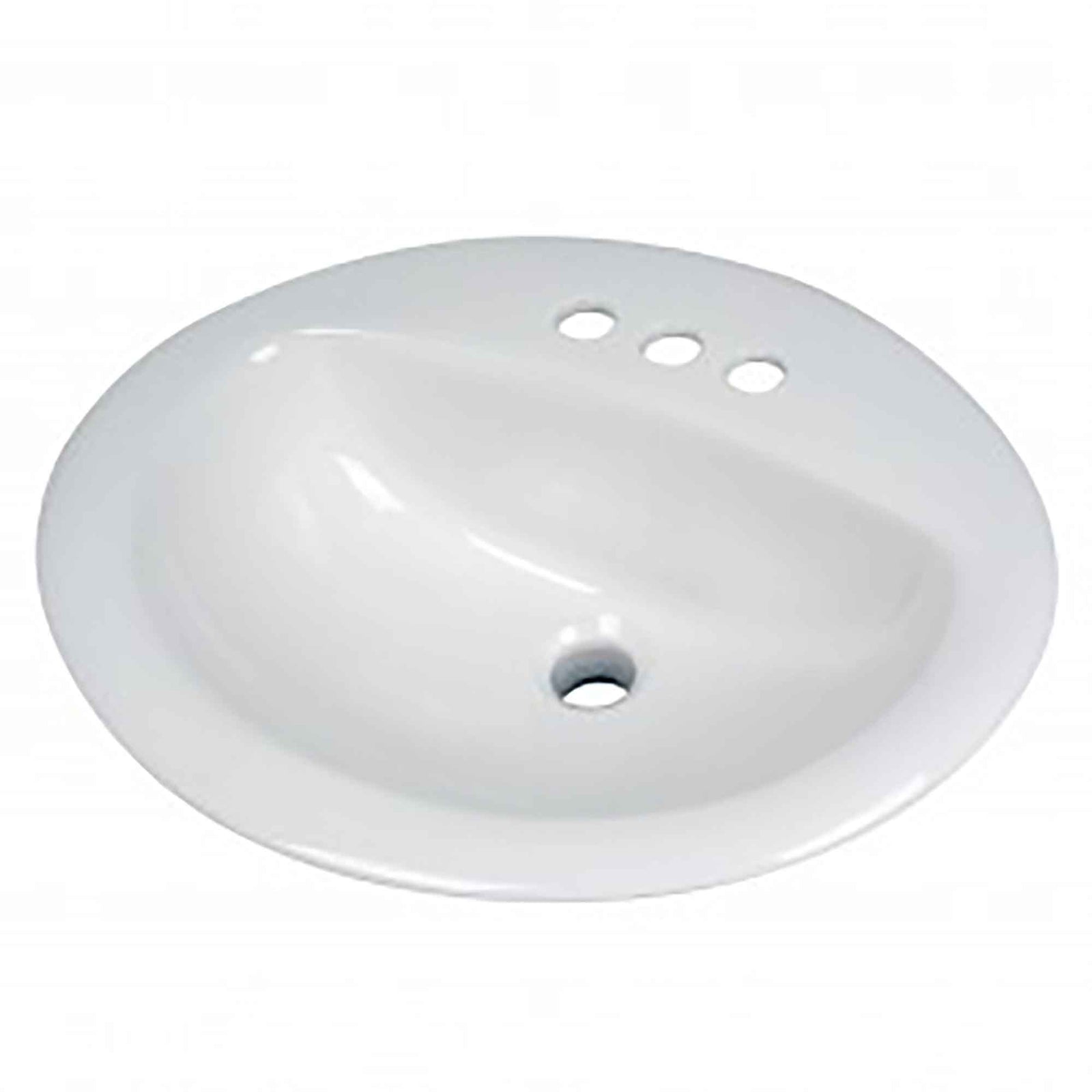 Lavabo en porcelaine, 3 trous, 4'' centres, 21'' x 17''