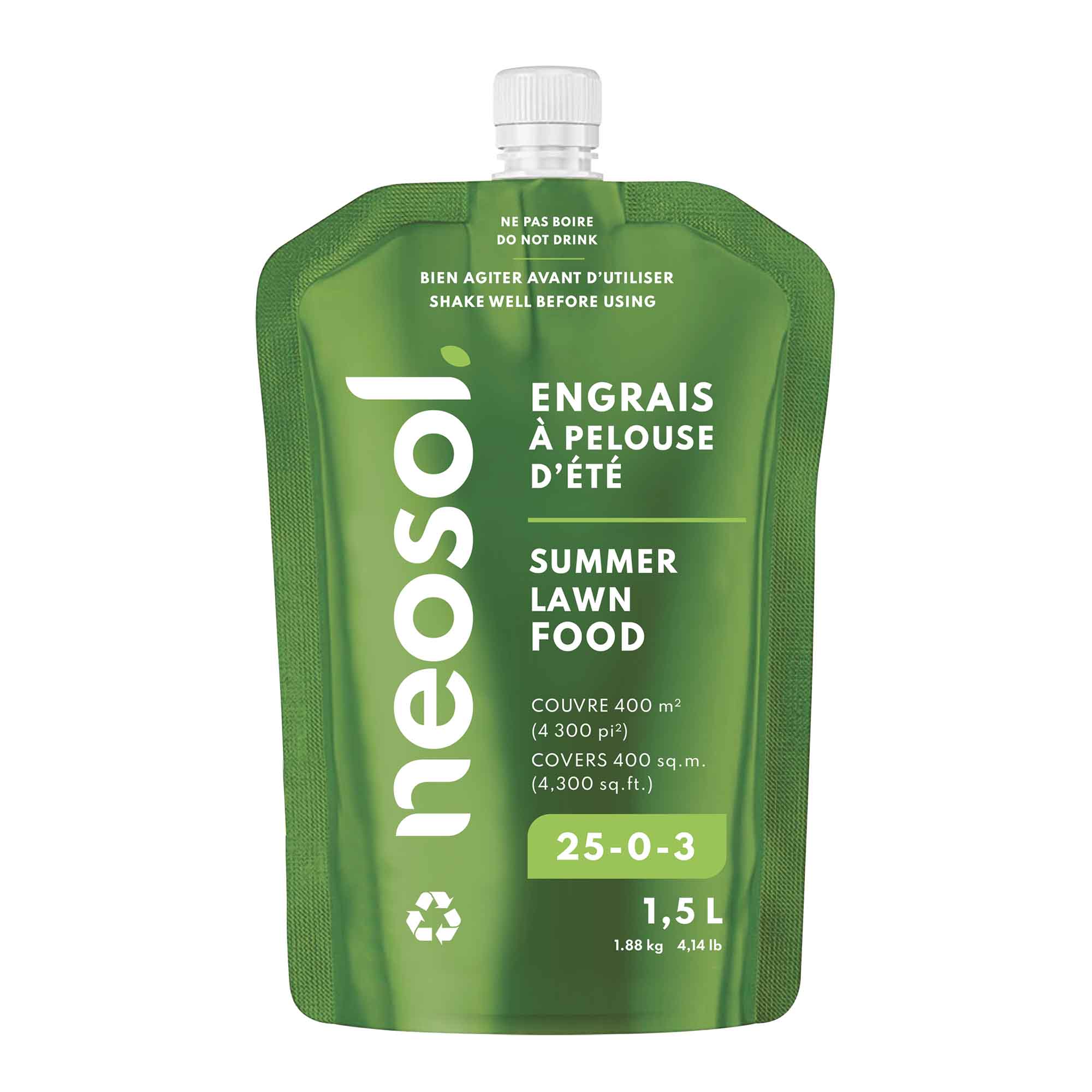 Engrais liquide à pelouse d'été 25-0-3, 1,5 L