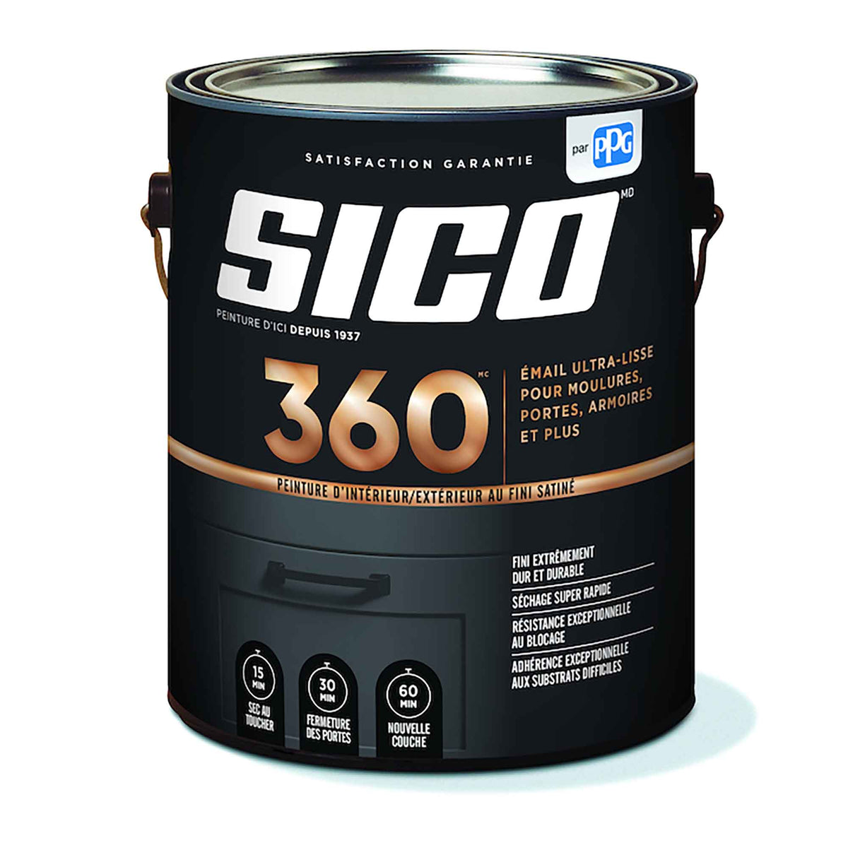 Peinture Sico 360, satinée, base neutre, 946 ml