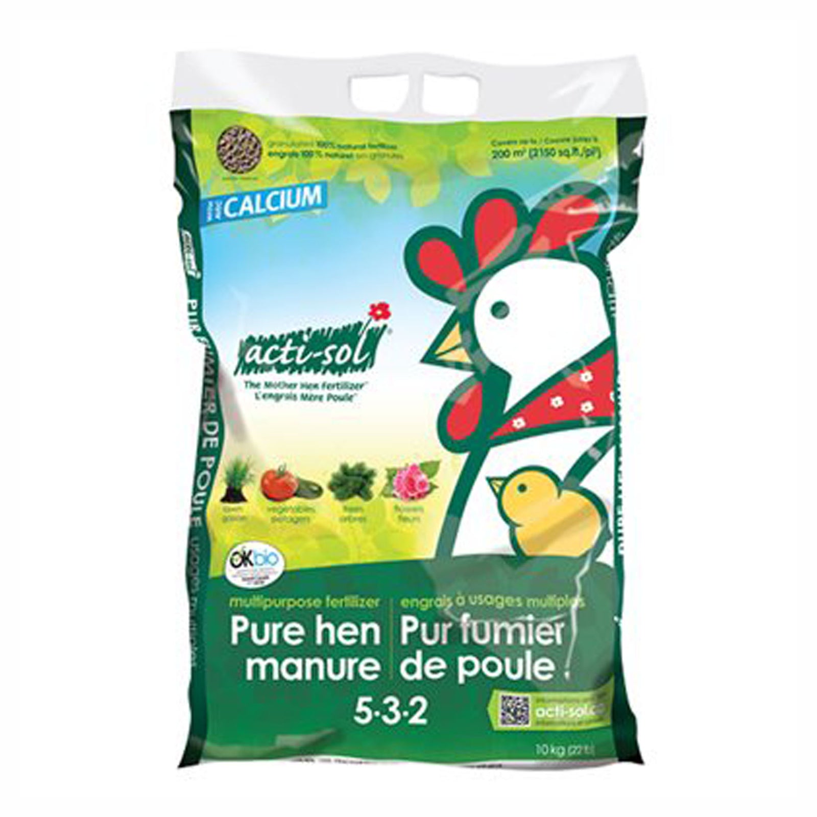 Fumier de poule, pur, 5-3-2, 10 kg