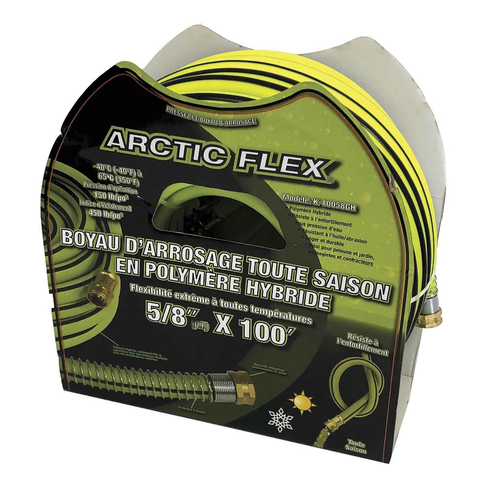 Boyau d'arrosage toute saison en polymère hybride, 5/8'' x 100'