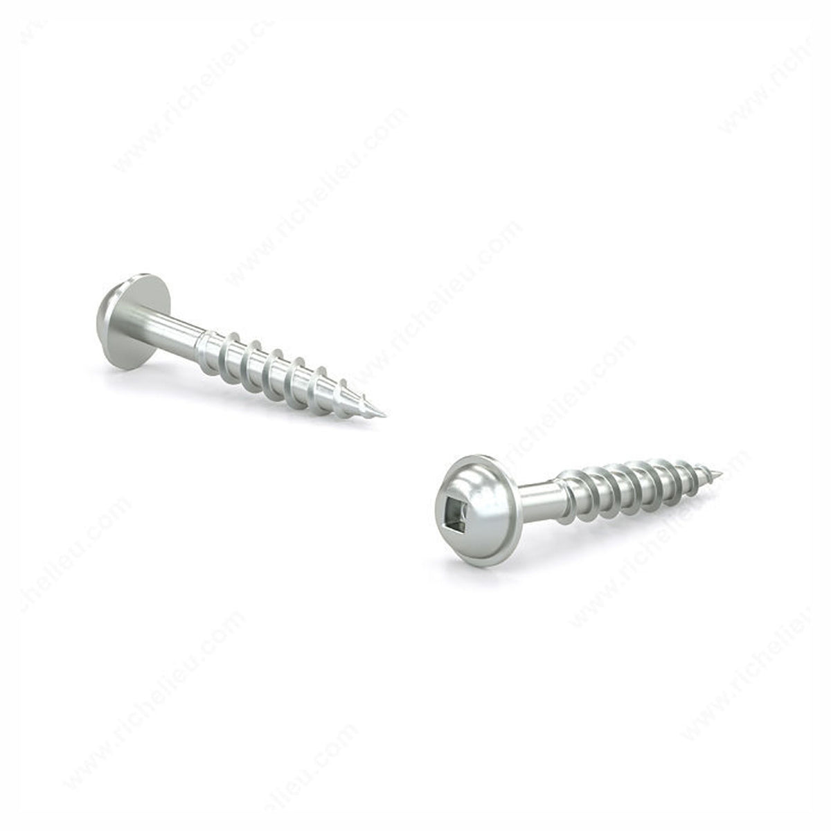 Vis à bois zinguée, tête carrée cylindrique bombée à rondelle, gros filet, #8 x 1-1/8'' (emballage de 100)