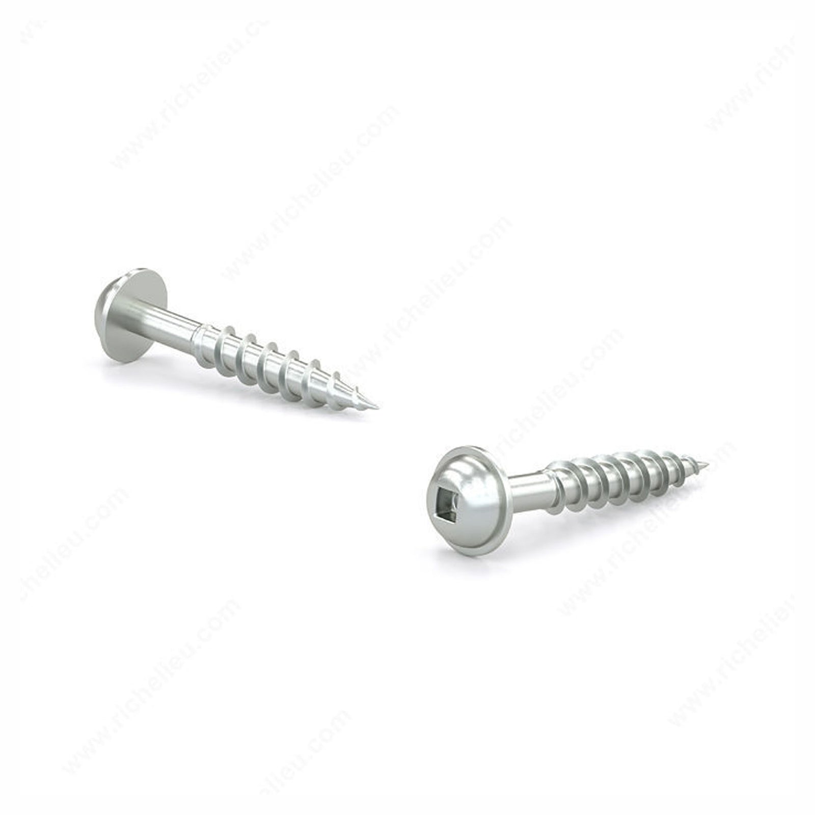 Vis à bois zinguée, tête carrée cylindrique bombée à rondelle, gros filet, #8 x 1-1/8'' (emballage de 100)