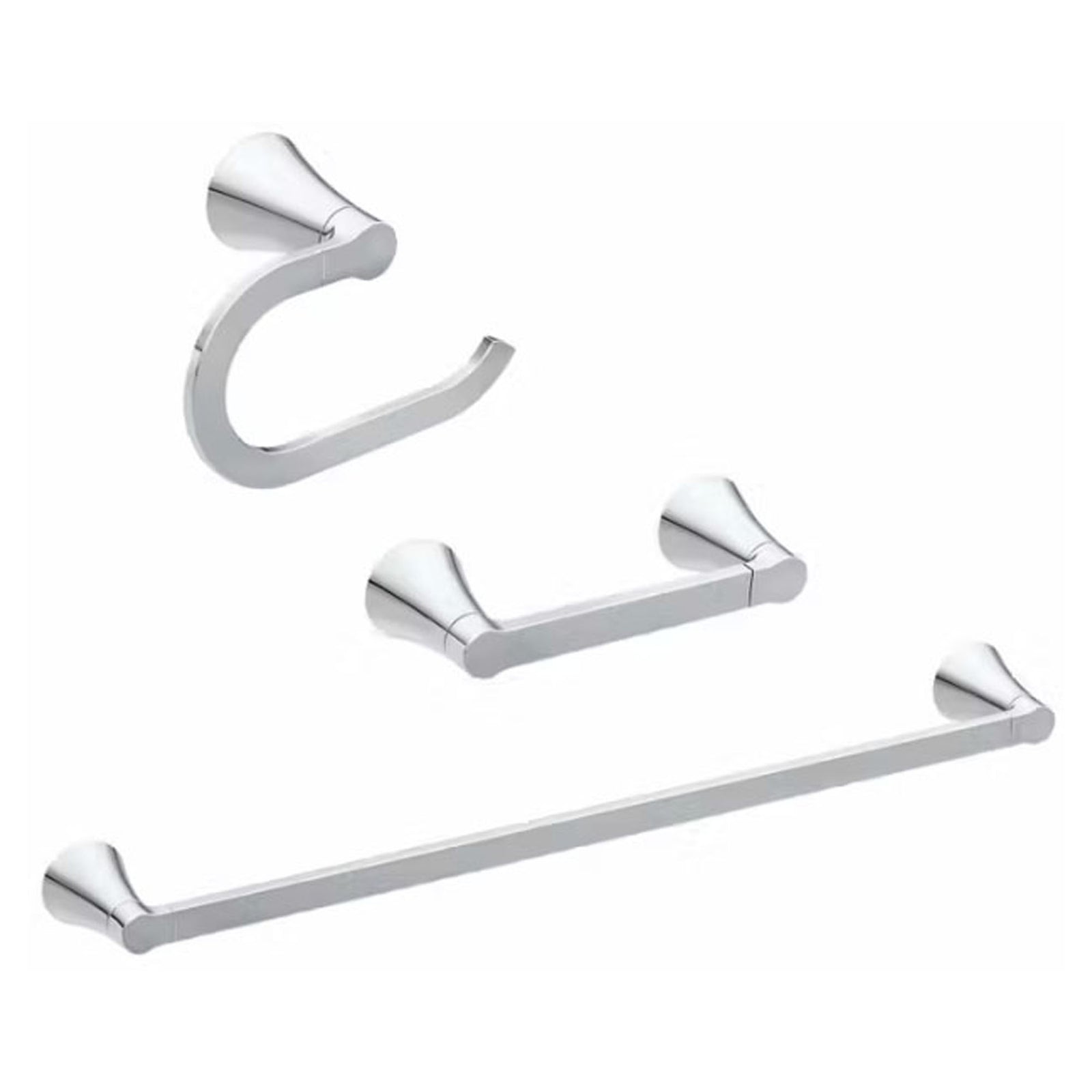Ensemble porte-serviettes pivotant Mikah, chrome