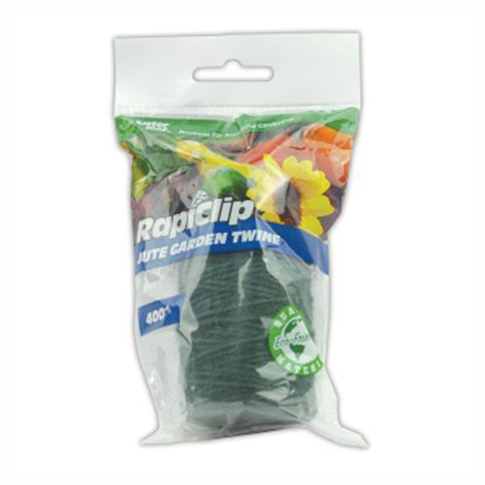 Ficelle de jardin en jute, vert, 2 plis, 400'