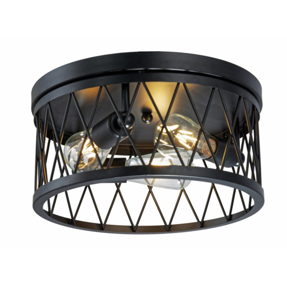 Plafonnier Rond Sweden, 3 Lumieres, Noir