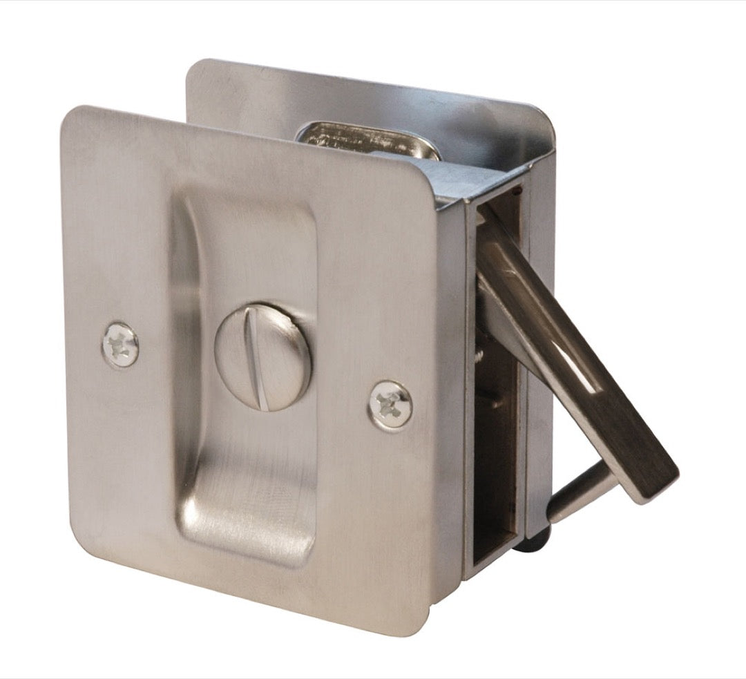 Poignée privée carrée pour porte escamotable, nickel satiné
