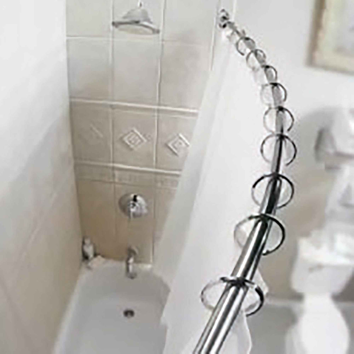Tringle à rideau de douche incurvée et réglable de 36&#39;&#39; à 60&#39;&#39;, chrome