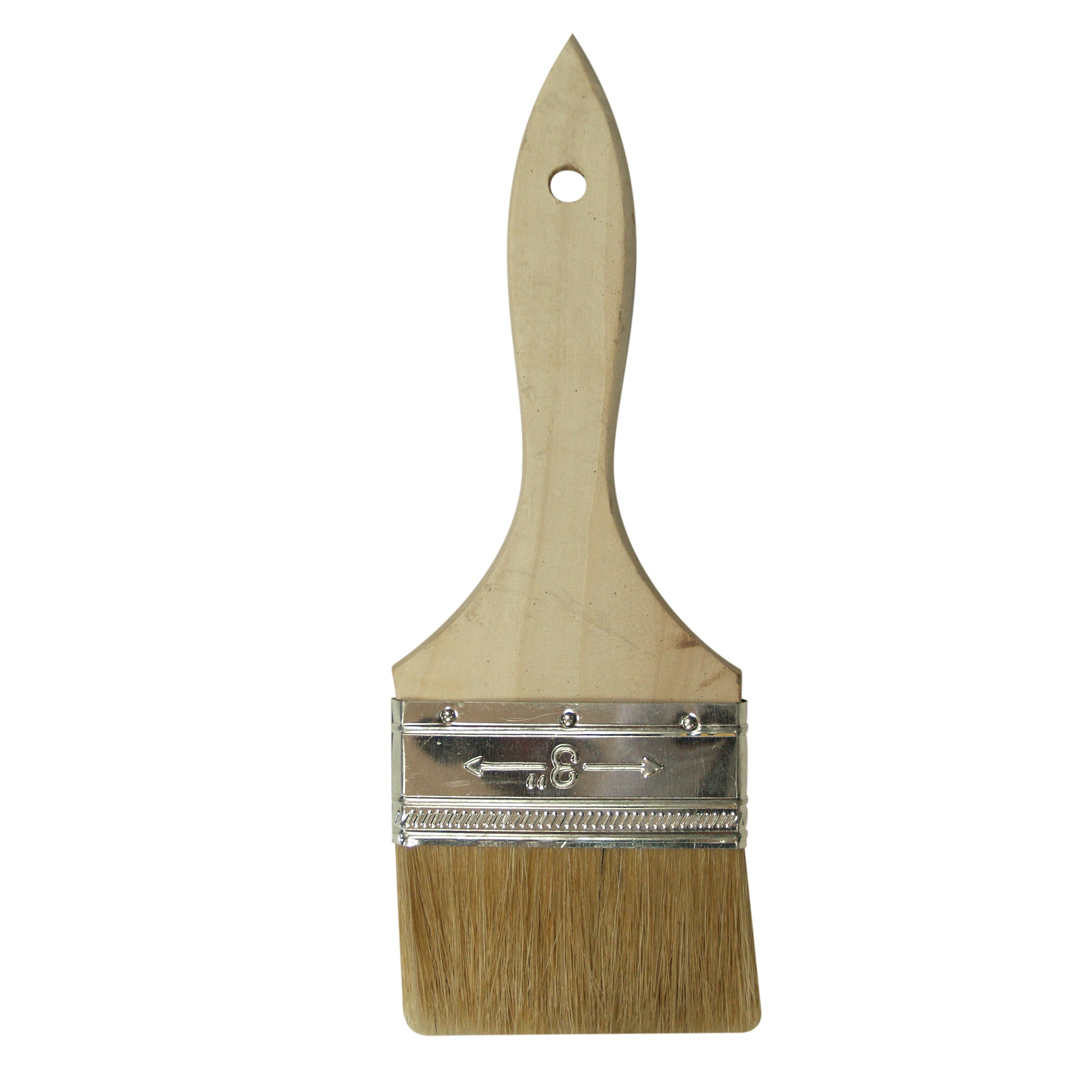 Pinceau Chip de 3 po, série Utility, soie blanche, manche en bois