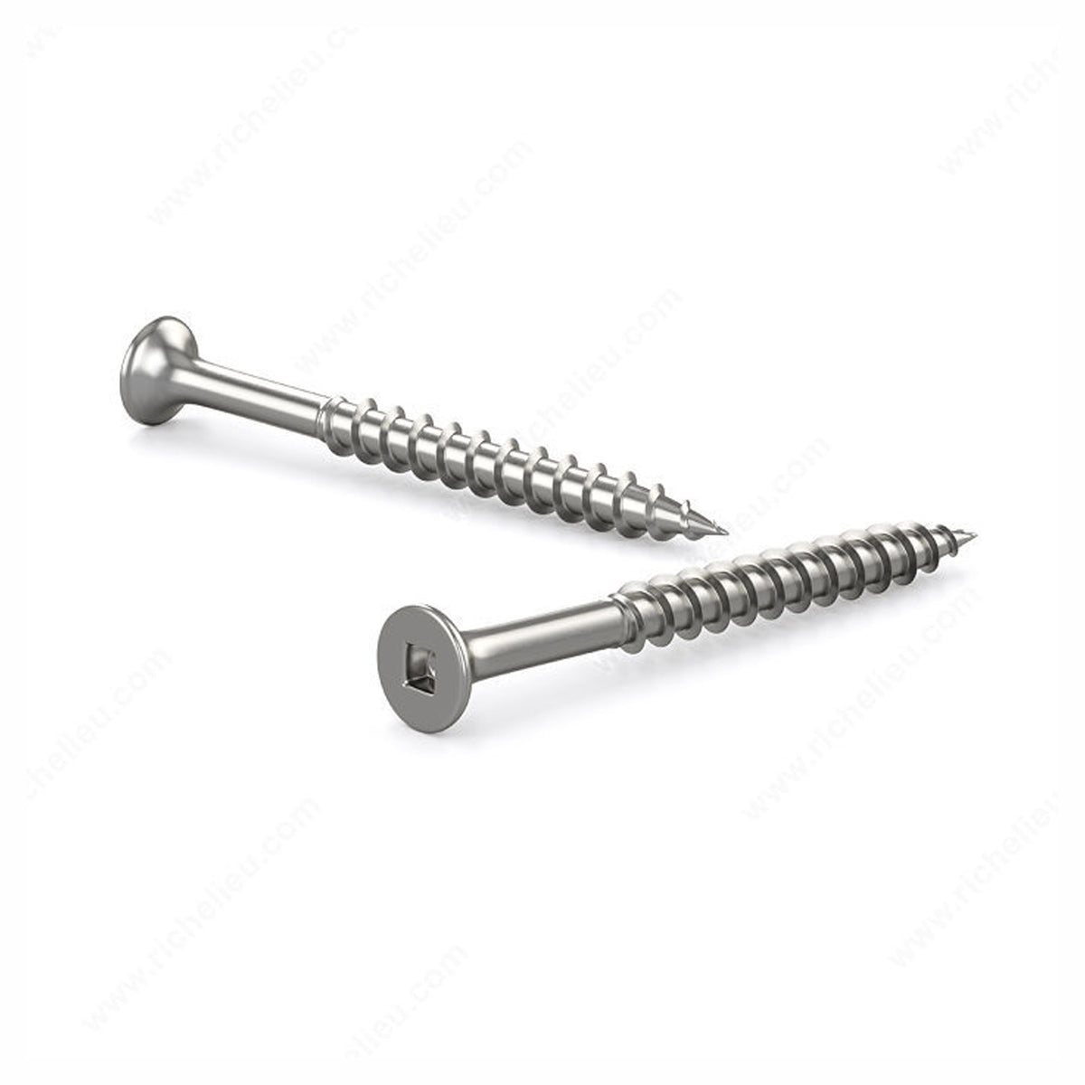 Vis à bois traité, tête carrée trompette, acier inoxydable, gros filet, #6 x 1-1/2'' (emballage de 100)
