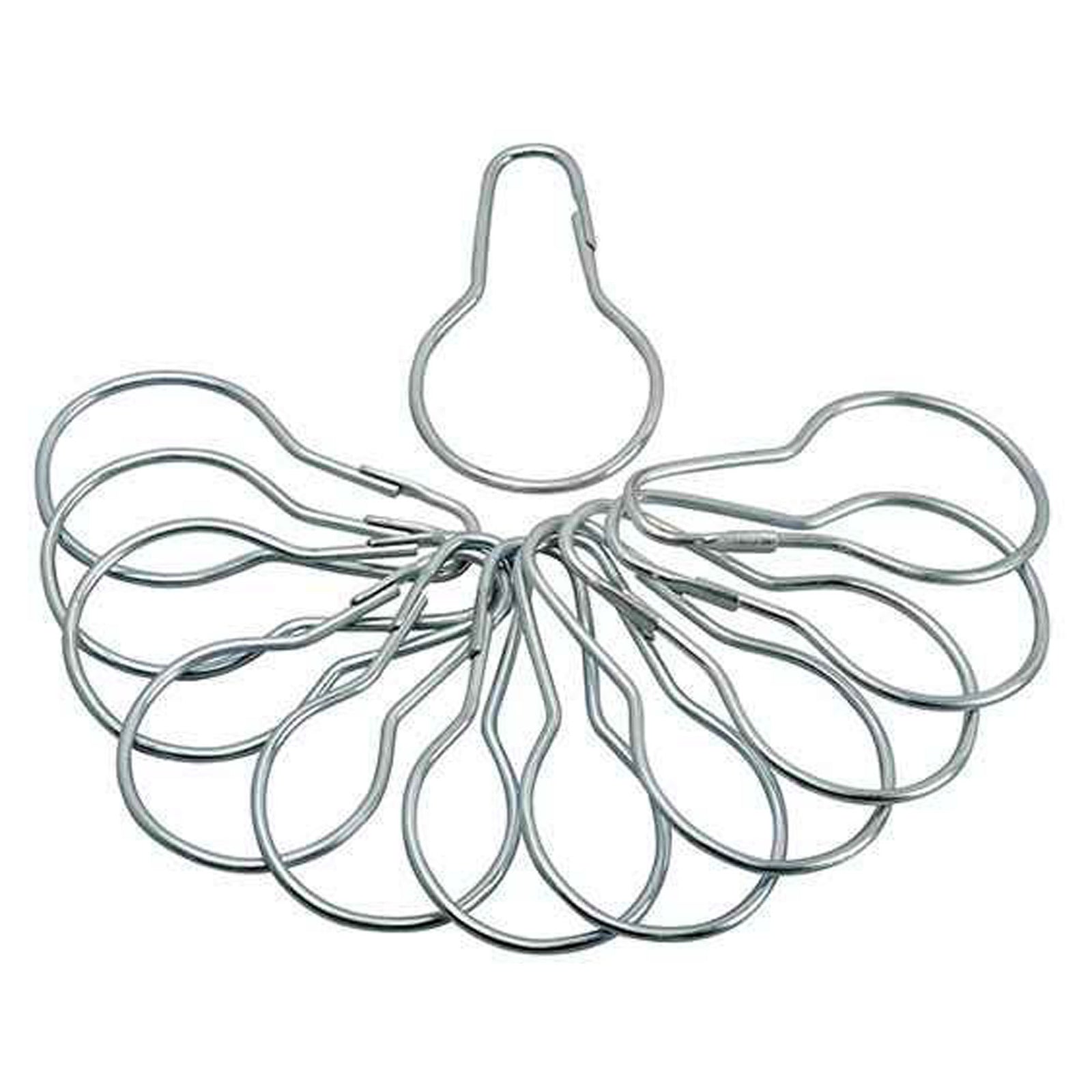 Crochet, rideau de douche, chrome (emballage de 12)