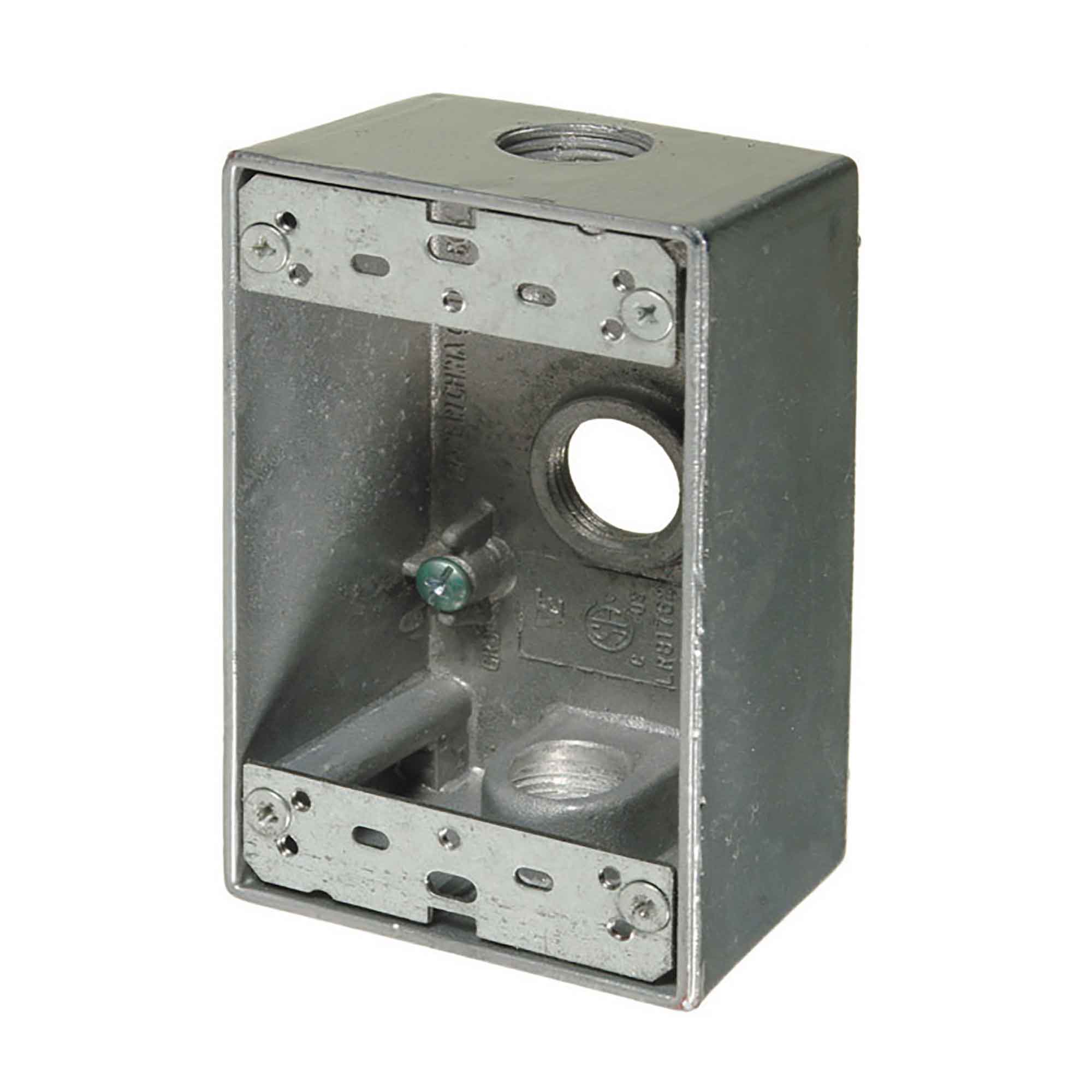 Boîte de sortie étanche à (1) dispositif à l’épreuve des intempéries, 2" de profondeur (gris)  