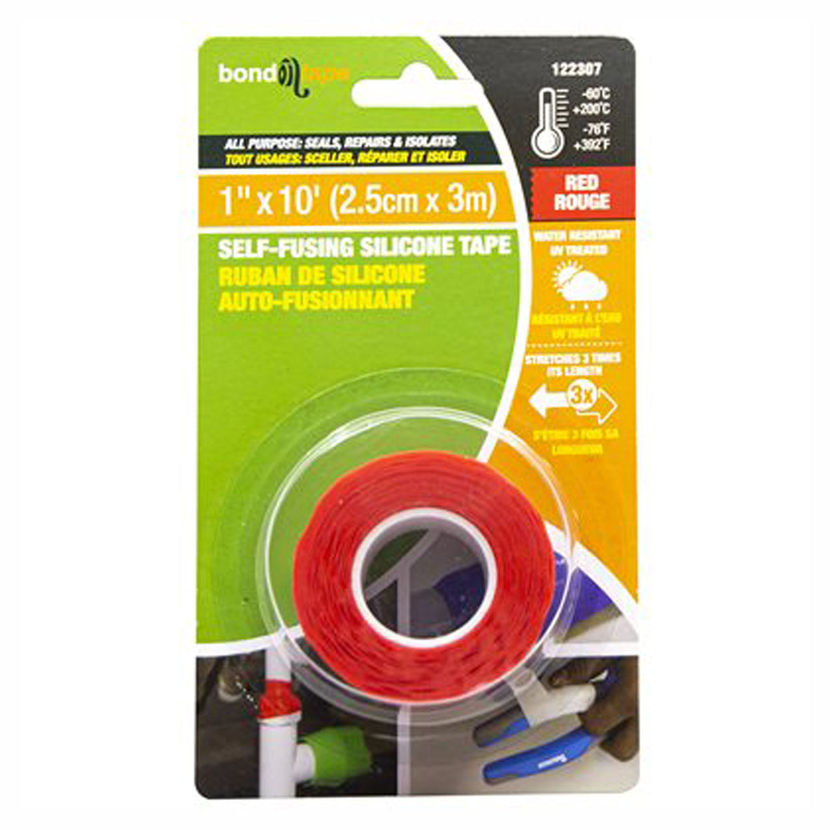 Ruban Fusion pro en silicone, autofusionnant, rouge