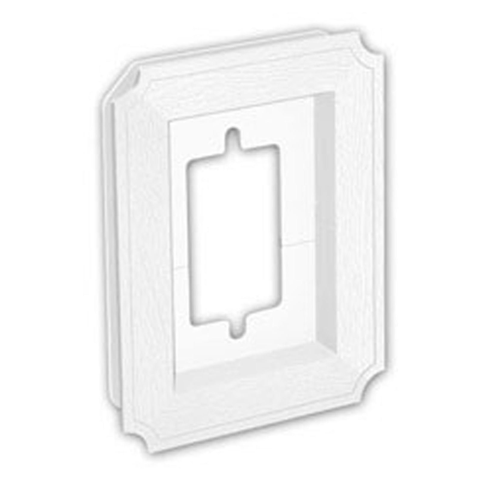 Plaque de deux sections, encastrée, pour prise, BLANC, 7'' X 5''"