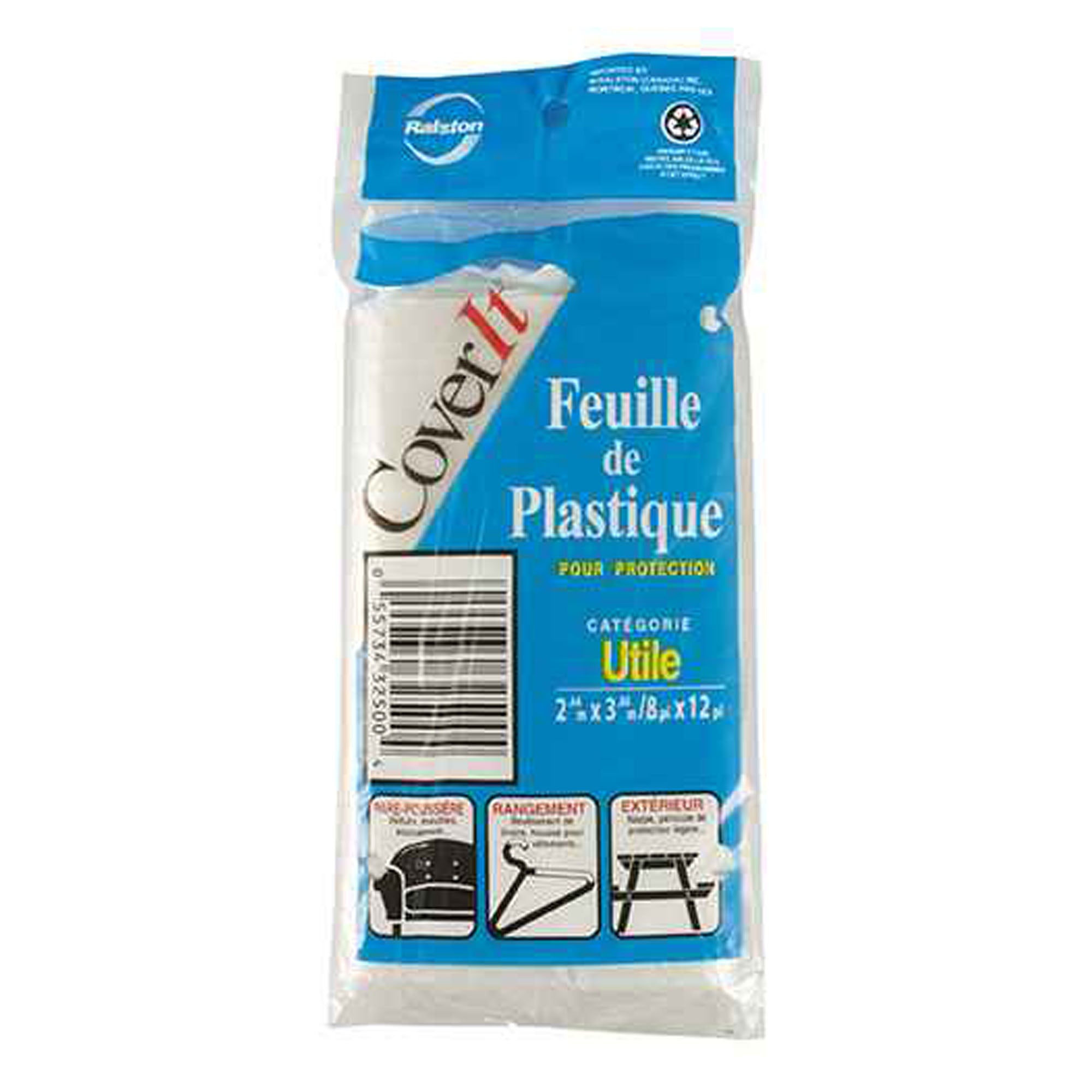 Couvre tout utilitaire, clair, 10' x 25'