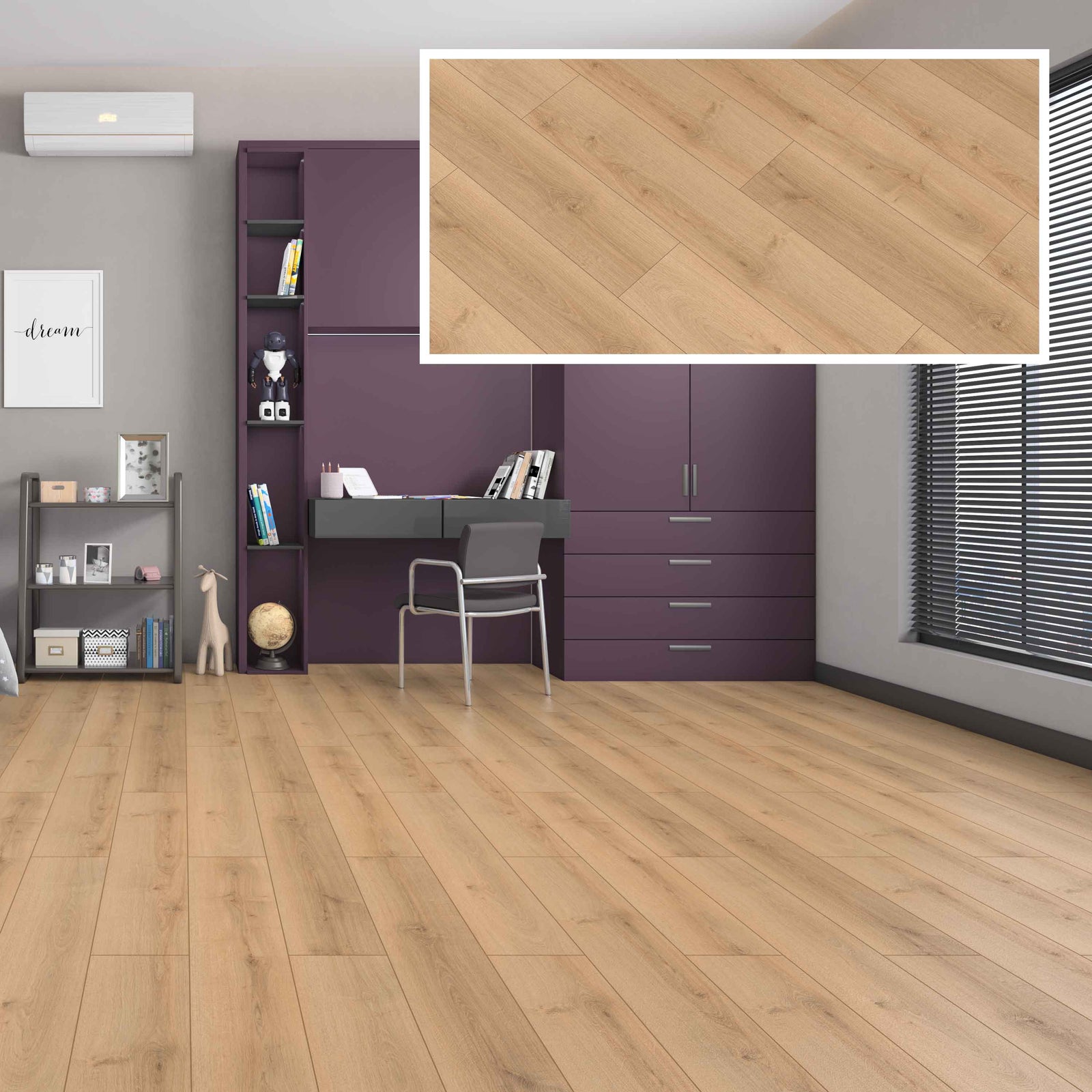 Plancher stratifié Alpine résistant à l’eau de 12 mm, Santis