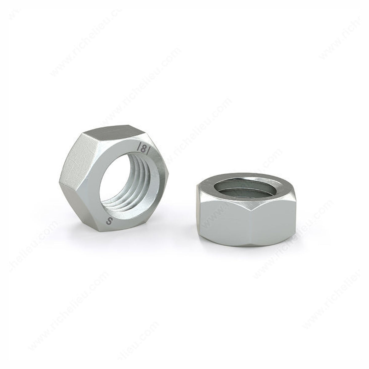 AA - Écrou hexagonal, métrique, zinc, M6 (emballage de 6)