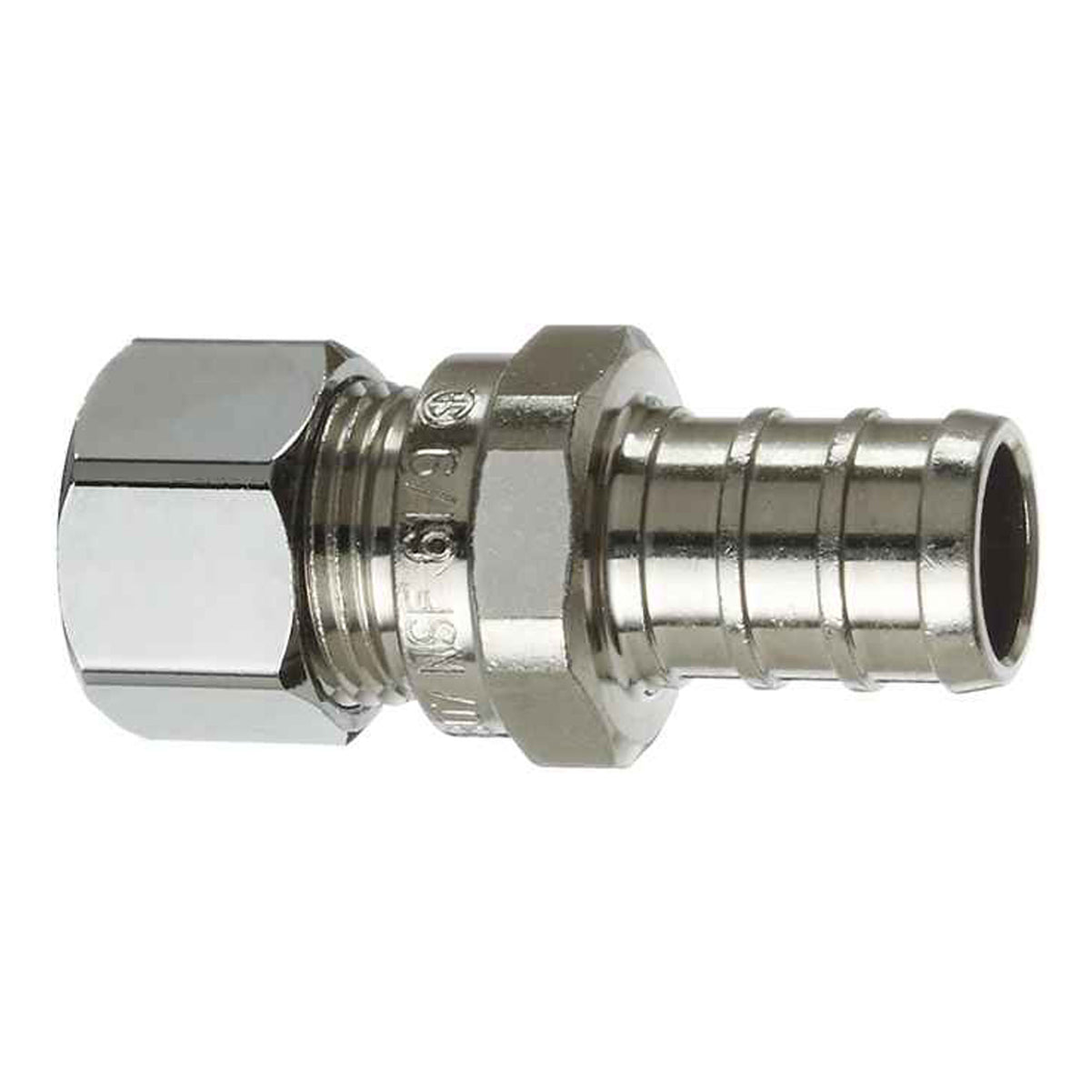 Adaptateur droit 1/2&#39;&#39; pex x 3/8 comp. Chrome