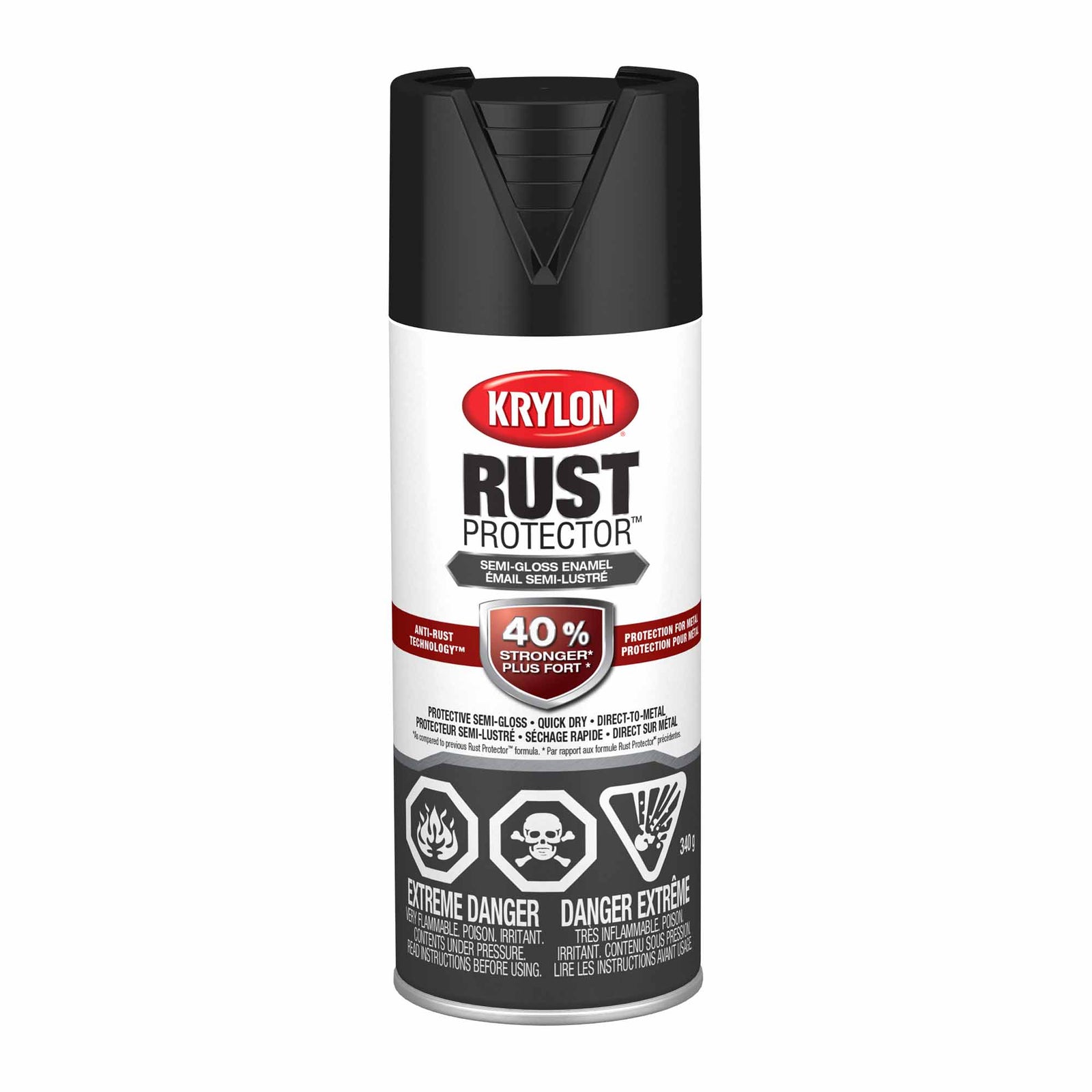 Krylon Rust Protector aérosol émail semi-lustré noir, 340 g