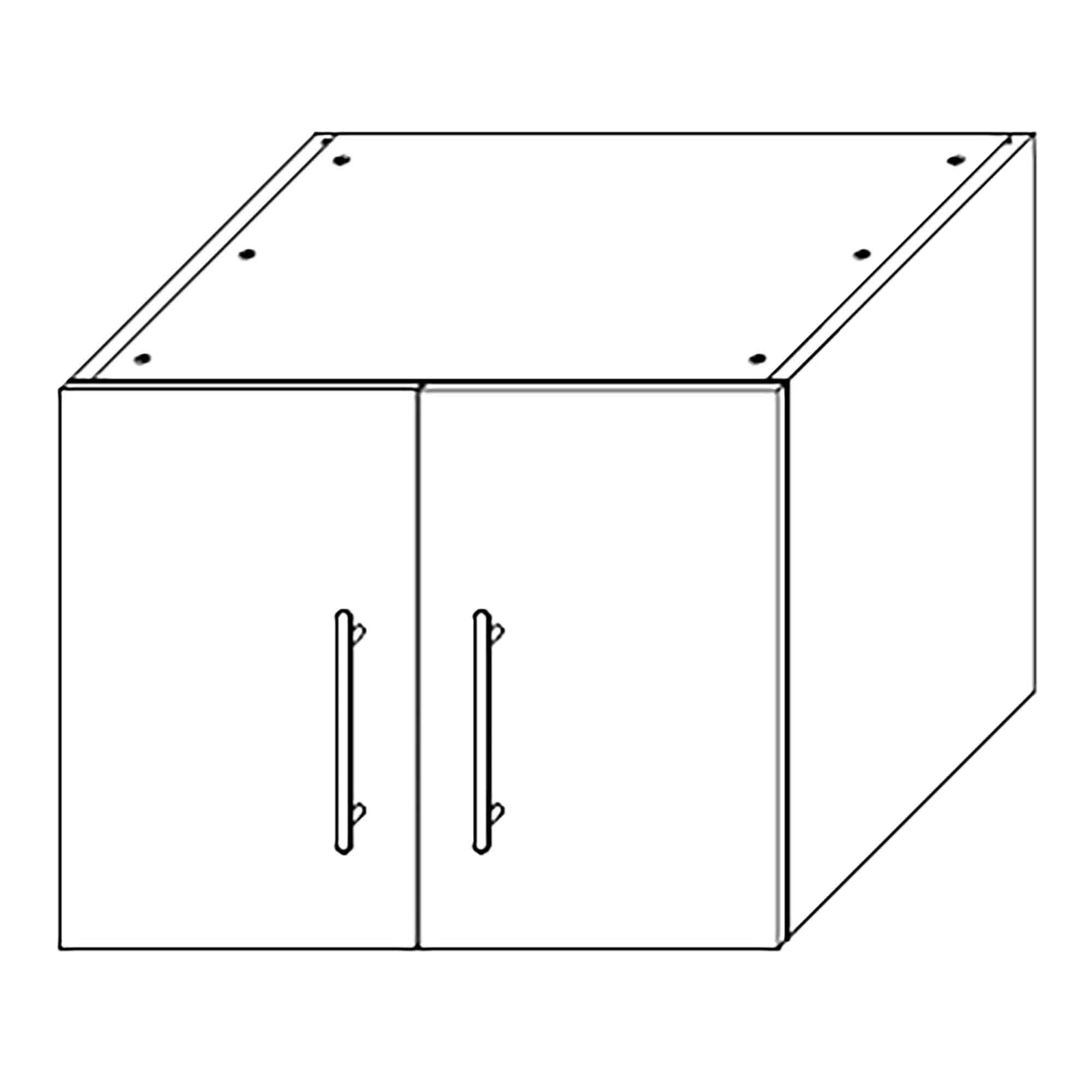 Caisson d'armoire haut réfrigérateur 2 portes, 1 tablette, 36'', gris lustré