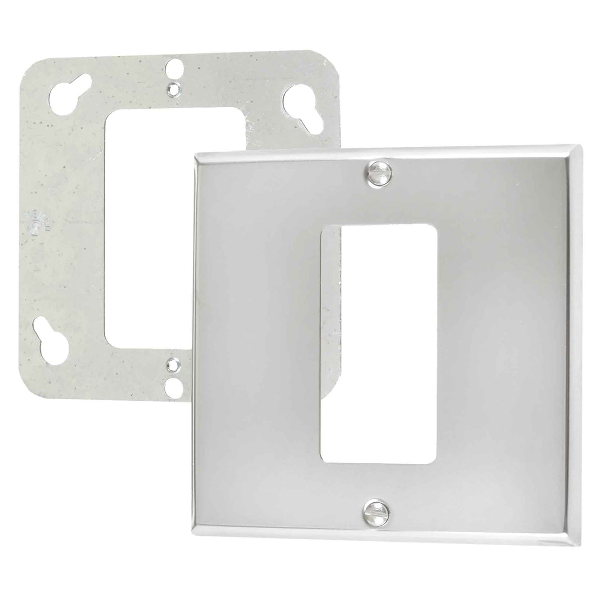 Plaques de montage et de finition pour prise DDFT, chrome