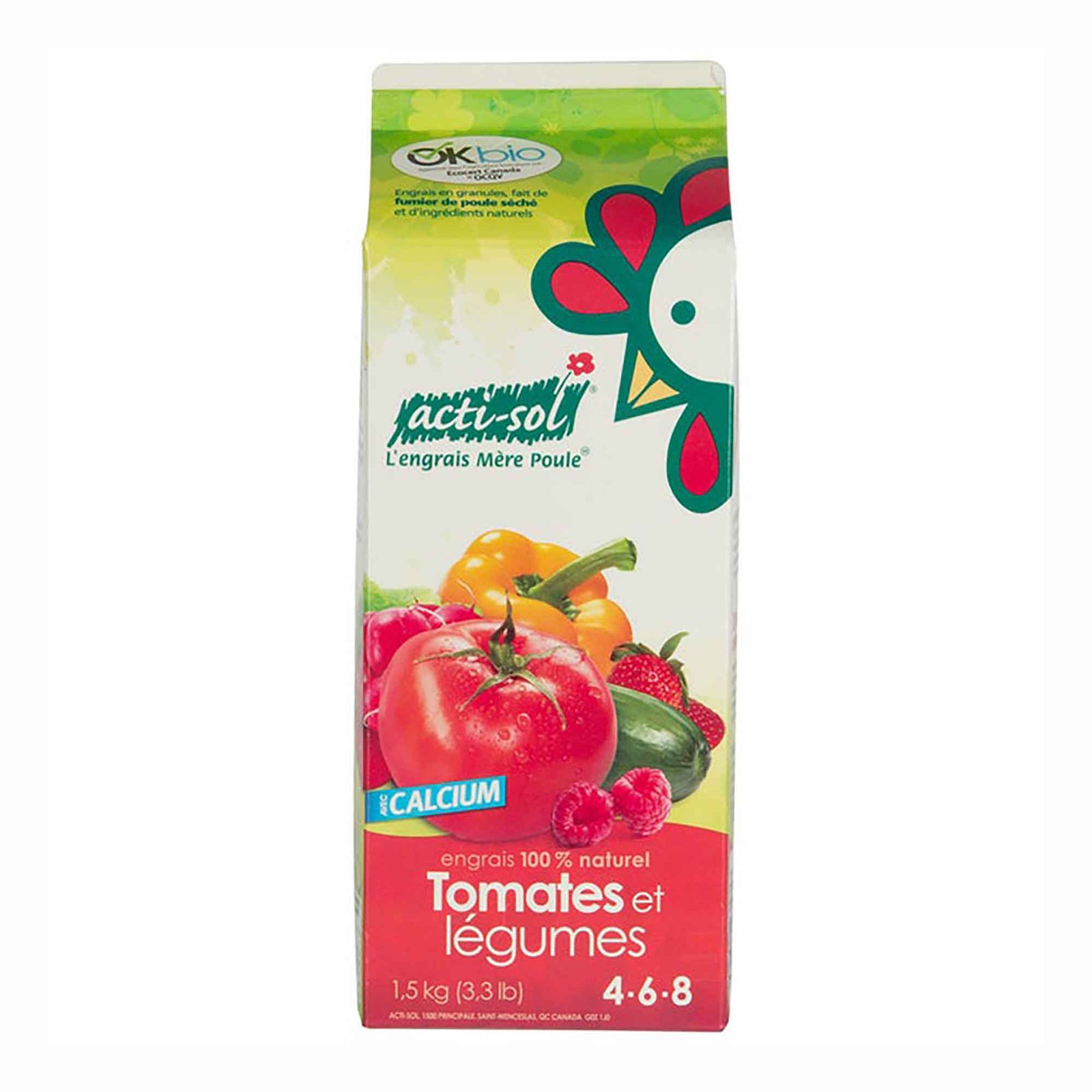 Engrais pour tomate et légume, 4-6-8, 1,5 kg