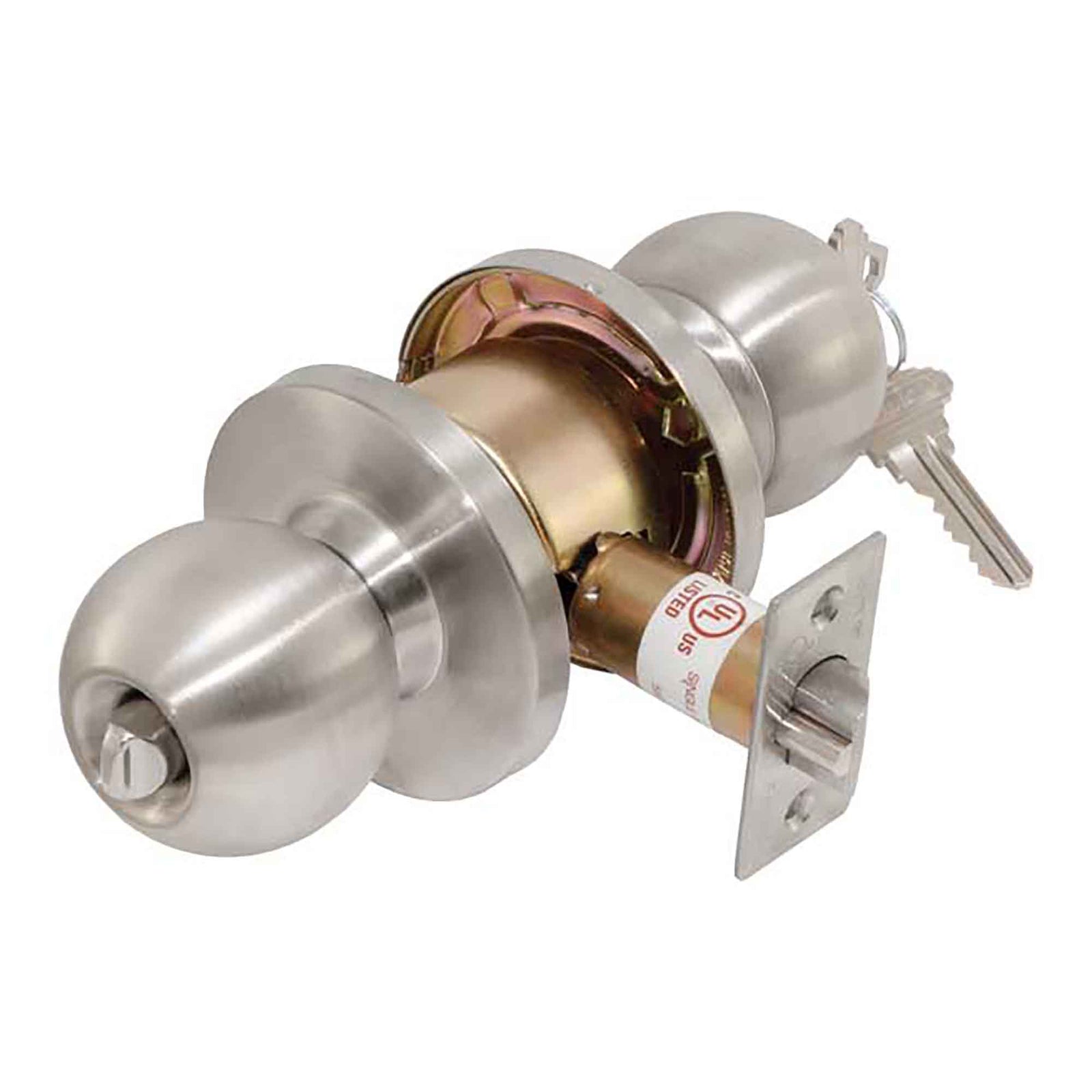 Poignée de porte extérieure, entrée commerciale, 1-3/8'' à 1-3/4'', acier inoxydable, satin