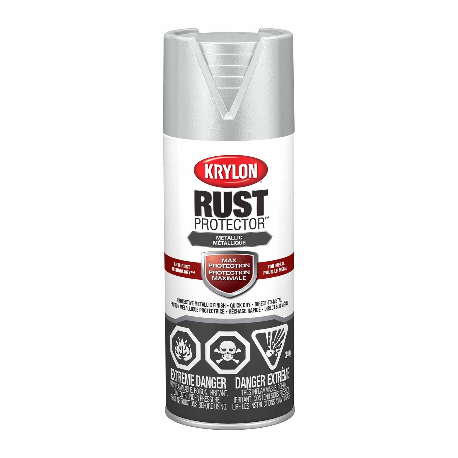 Krylon Rust Protector aérosol fini métallique argent, 340 g