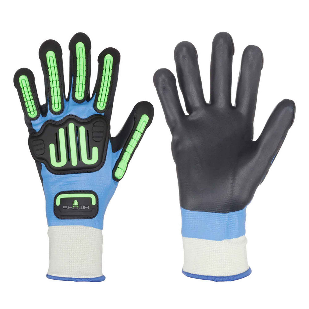 gant de motocycliste, noir et bleu, très grand