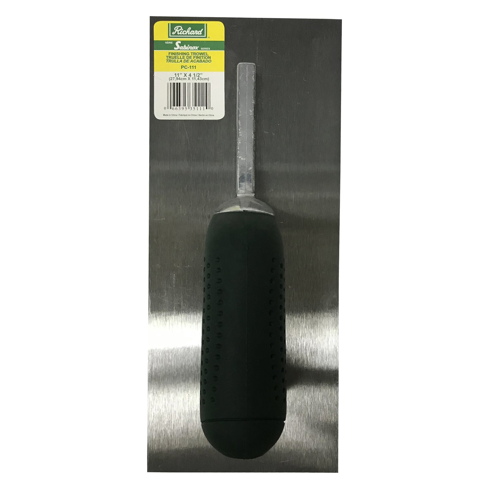 Truelle de finition de 11'' x 4 1/2'' (27,9 x 11,5 cm) à manche caoutchouté